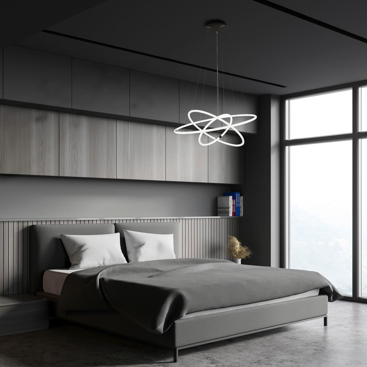 Led Függeszték 40176-3bk - fekete/fehér, Design, műanyag/fém (79/142cm)