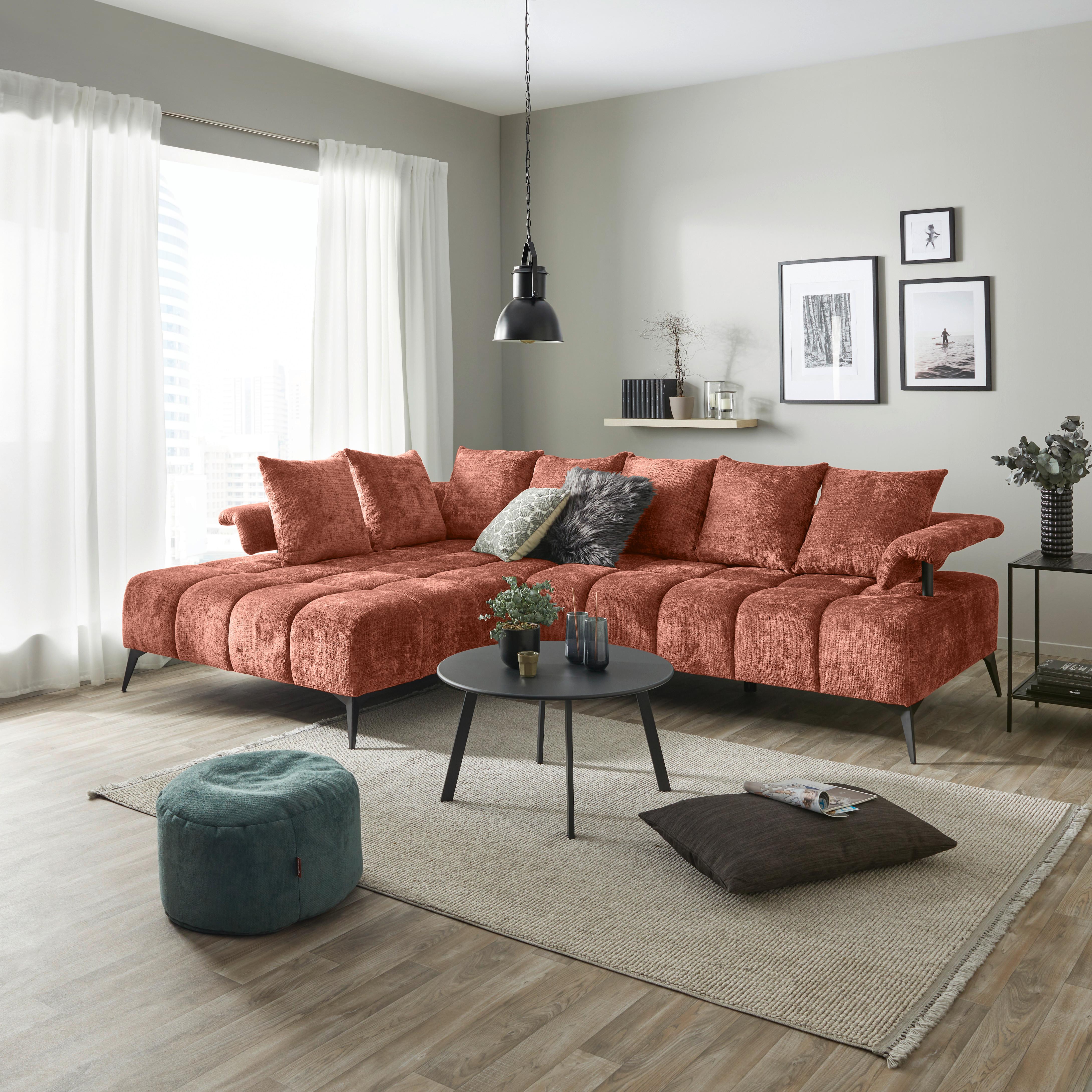 Kutna Garnitura Vanessa New - boje hrđe/crna, Moderno, tekstil/metal (200/297cm) - Modern Living
