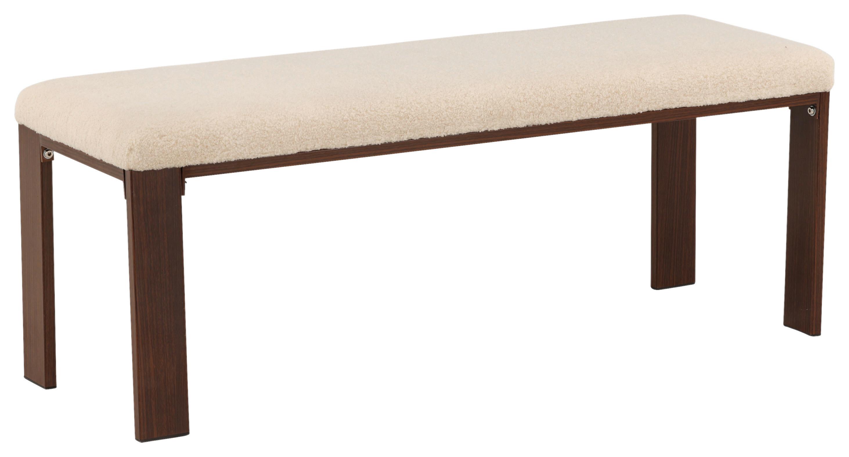 SITZBANK CHESTER - Walnussfarben/Weiß, Design, Textil/Metall (120/50/40cm) - Livetastic