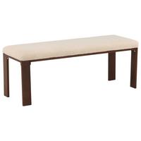 SITZBANK CHESTER - Walnussfarben/Weiß, Design, Textil/Metall (120/50/40cm) - Livetastic