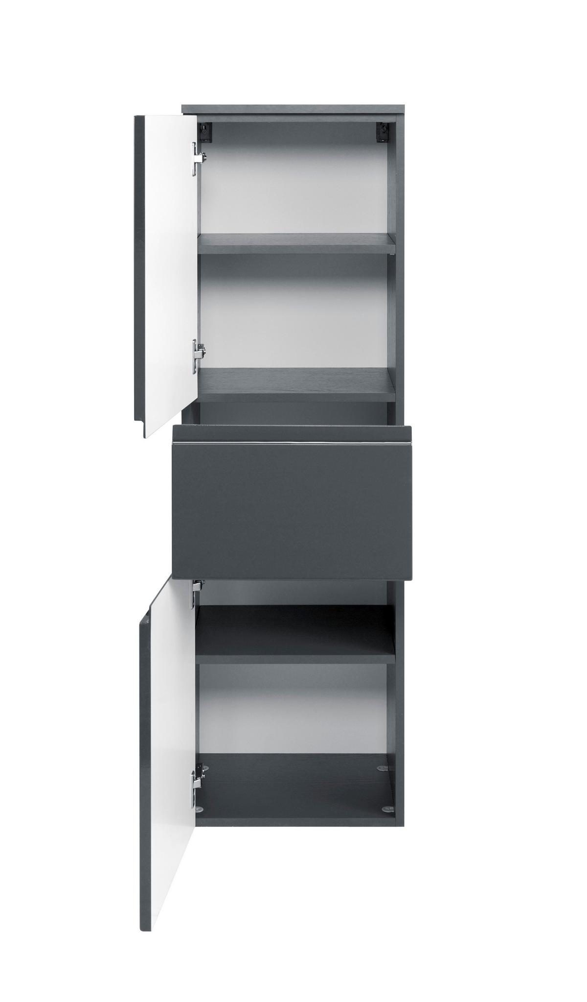Midischrank in Grau 'Cardiff' - Graphitfarben, Design, Holzwerkstoff (40/130/35cm) - Held