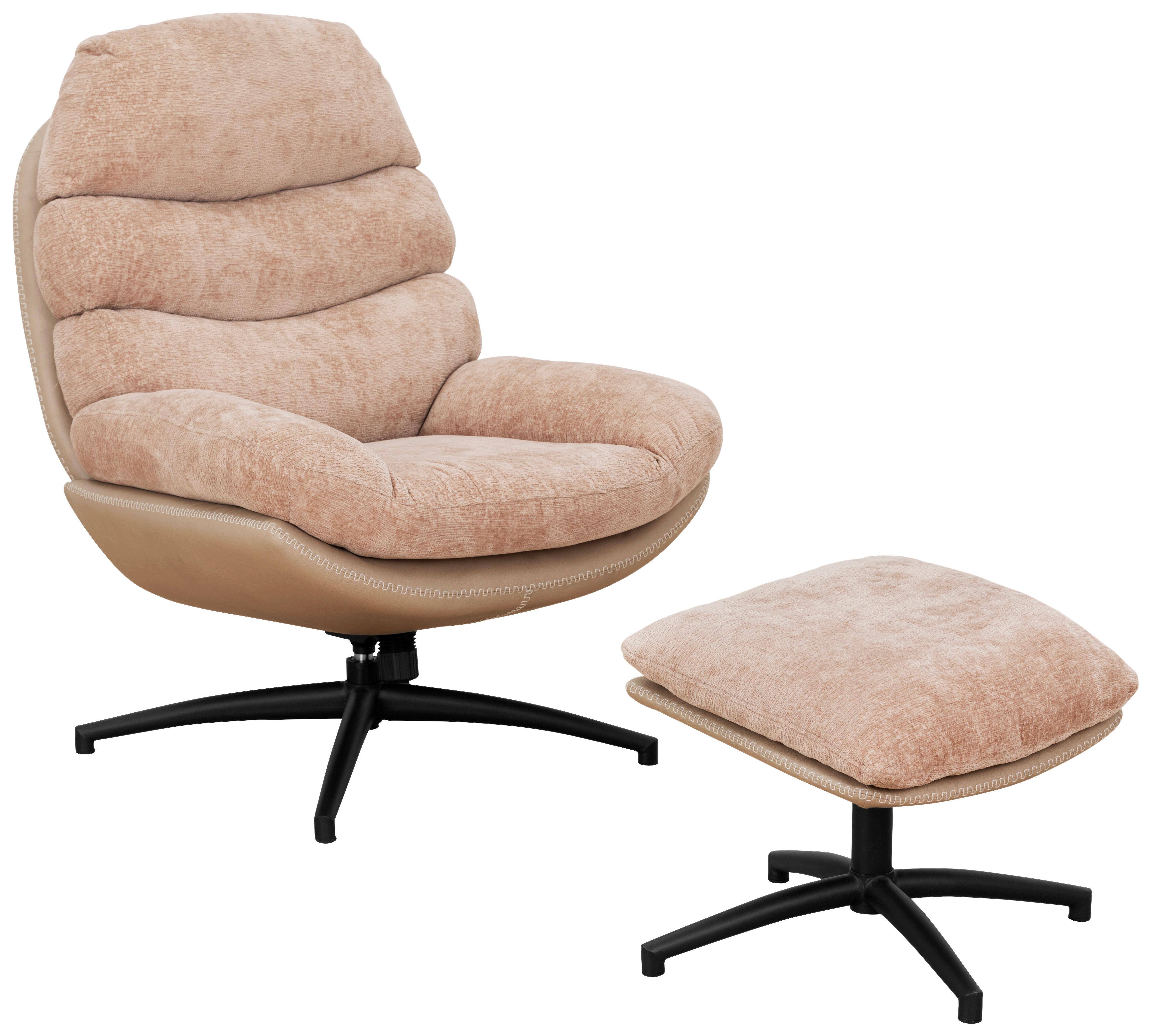 ZESTAW FOTELI COCO - czarny/jasnobrązowy, Design, metal/tkanina (90/78/99cm) - Livetastic