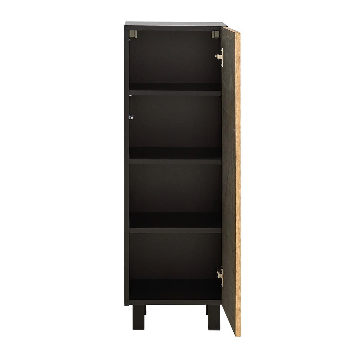 Unterschrank Venezia in Schwarz/Eichefarben - Eichefarben/Schwarz, Lifestyle, Holzwerkstoff (35/103/32cm) - Mömax