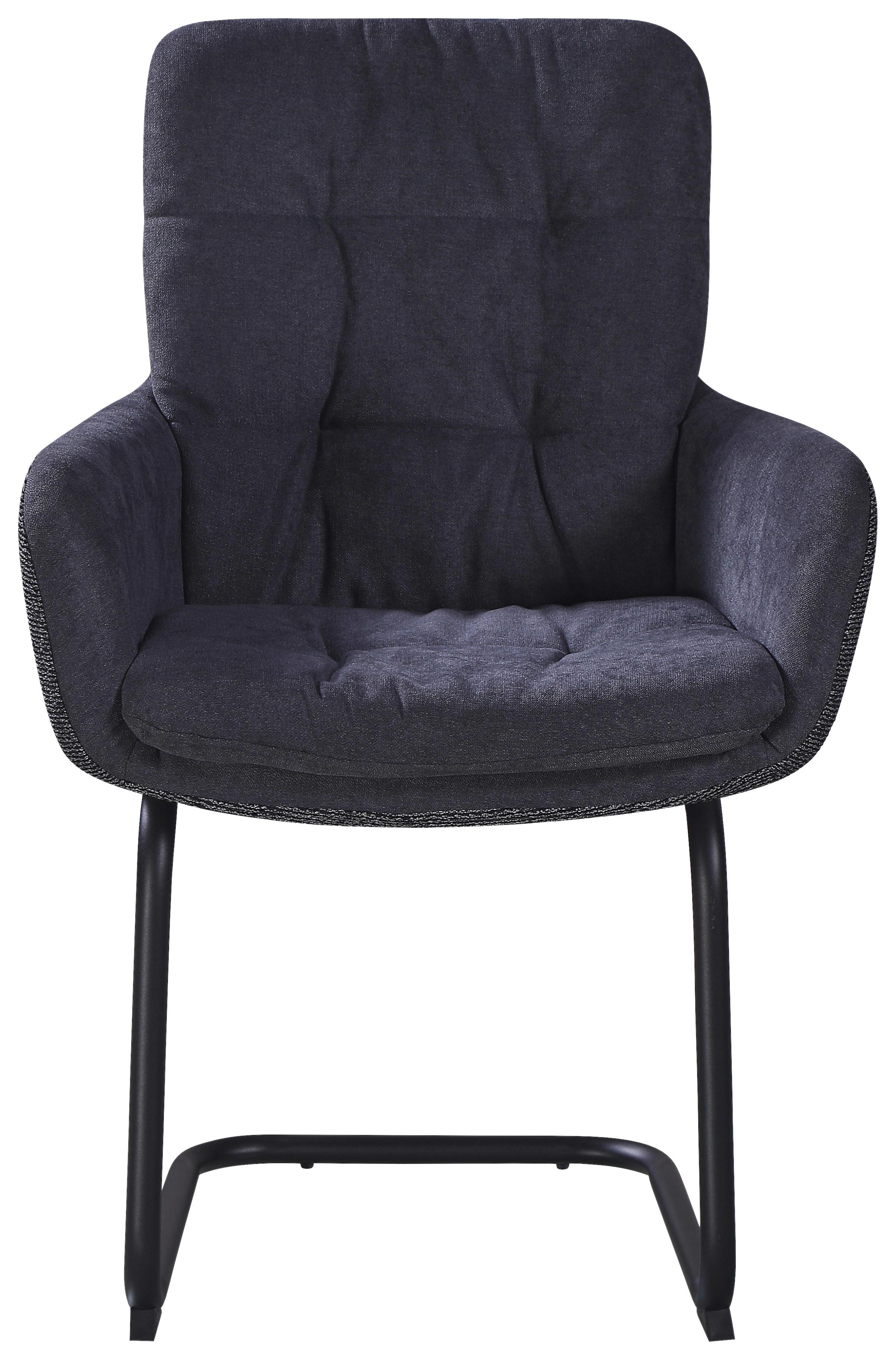 Armlehnstuhl Nova Grau/Schwarz - Schwarz/Grau, MODERN, Textil/Metall (61/91/65cm) - Premium Living