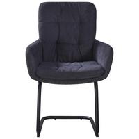 Armlehnstuhl Nova Grau/Schwarz - Schwarz/Grau, MODERN, Textil/Metall (61/91/65cm) - Premium Living