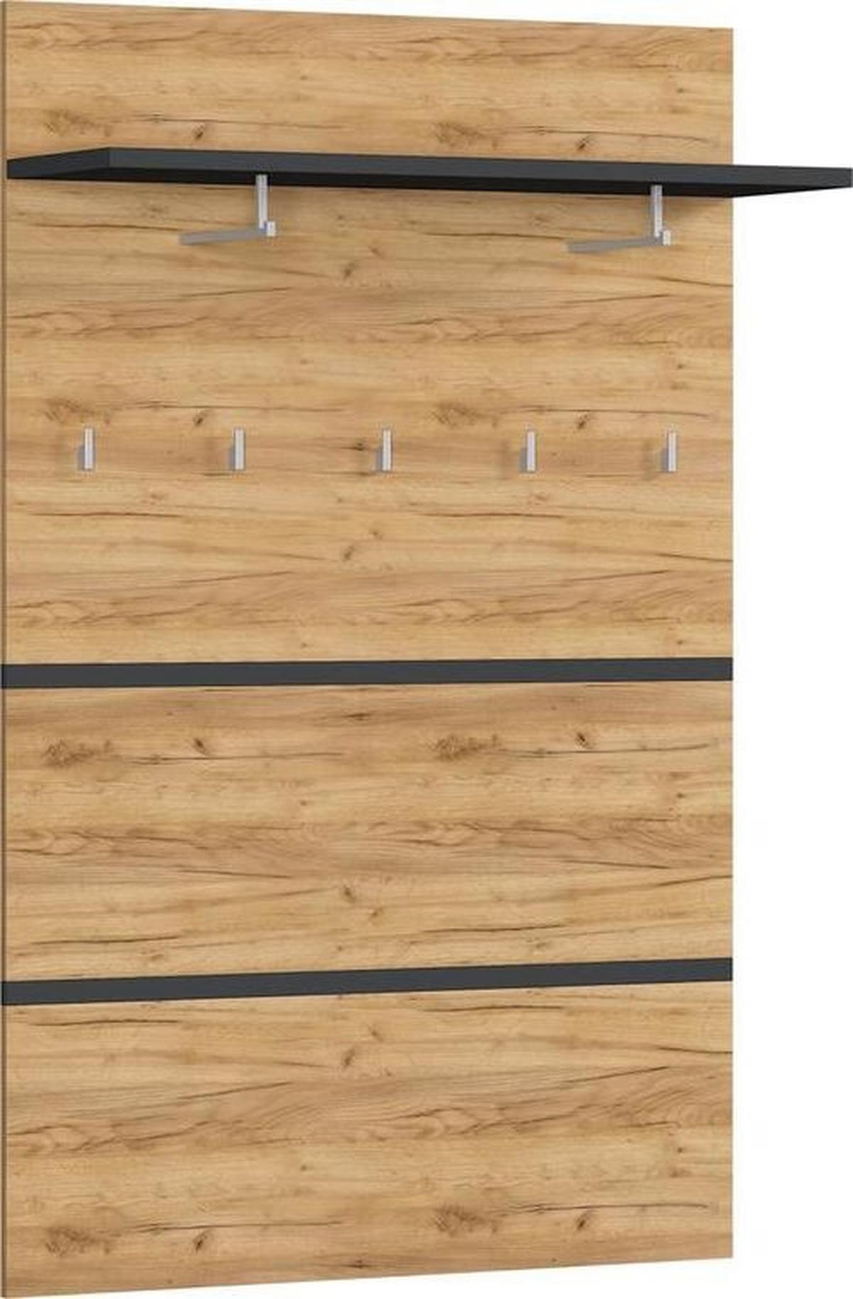 PANEL DO PRZEDPOKOJU GW-LISSABON - kolor dębowy/antracytowy, Design, materiał drewnopochodny (96/147/30cm)