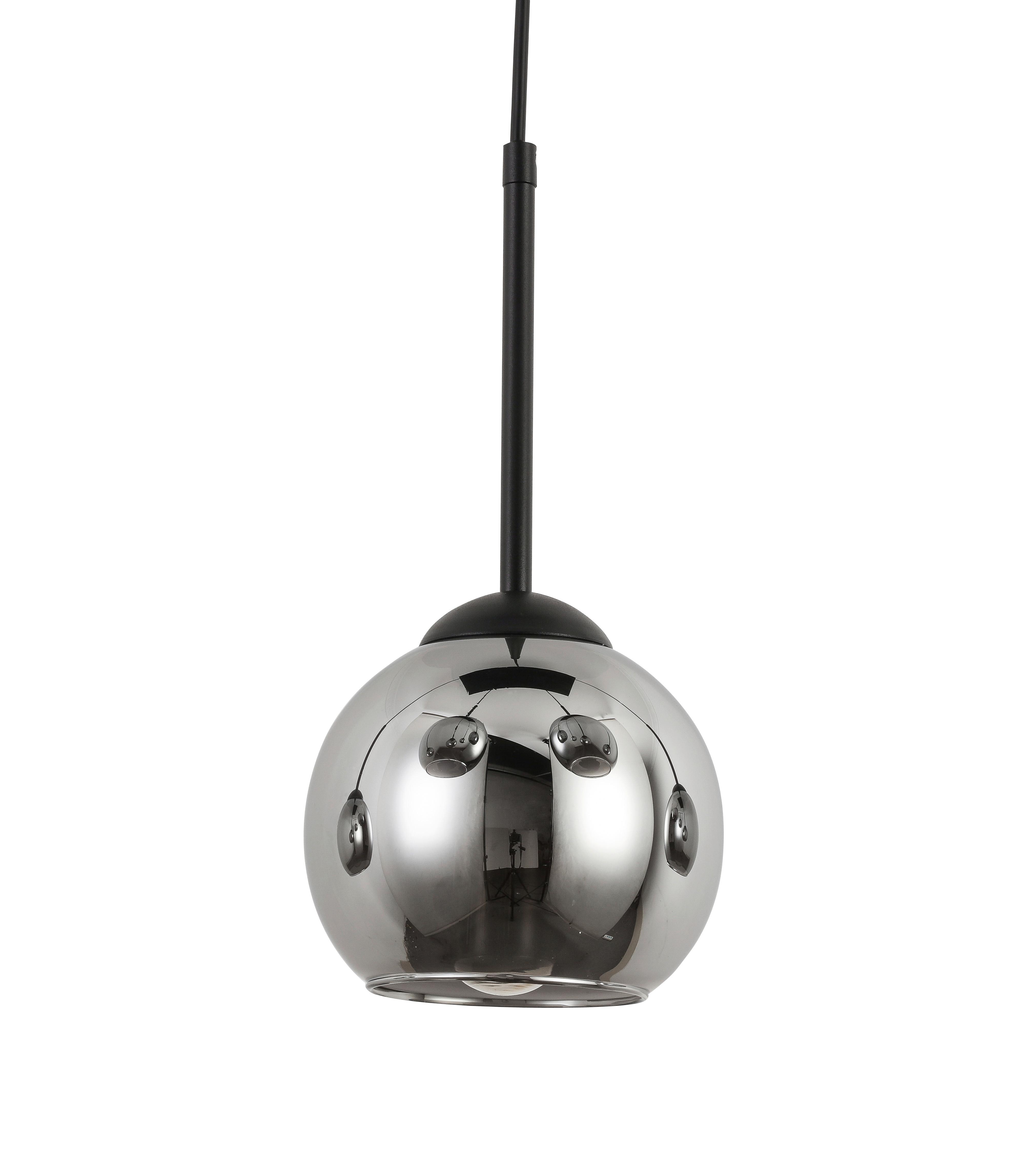 HÄNGLAMPA LUFOO - kromfärg/svart, Modern, metall/glas (75/25/120cm) - Mömax