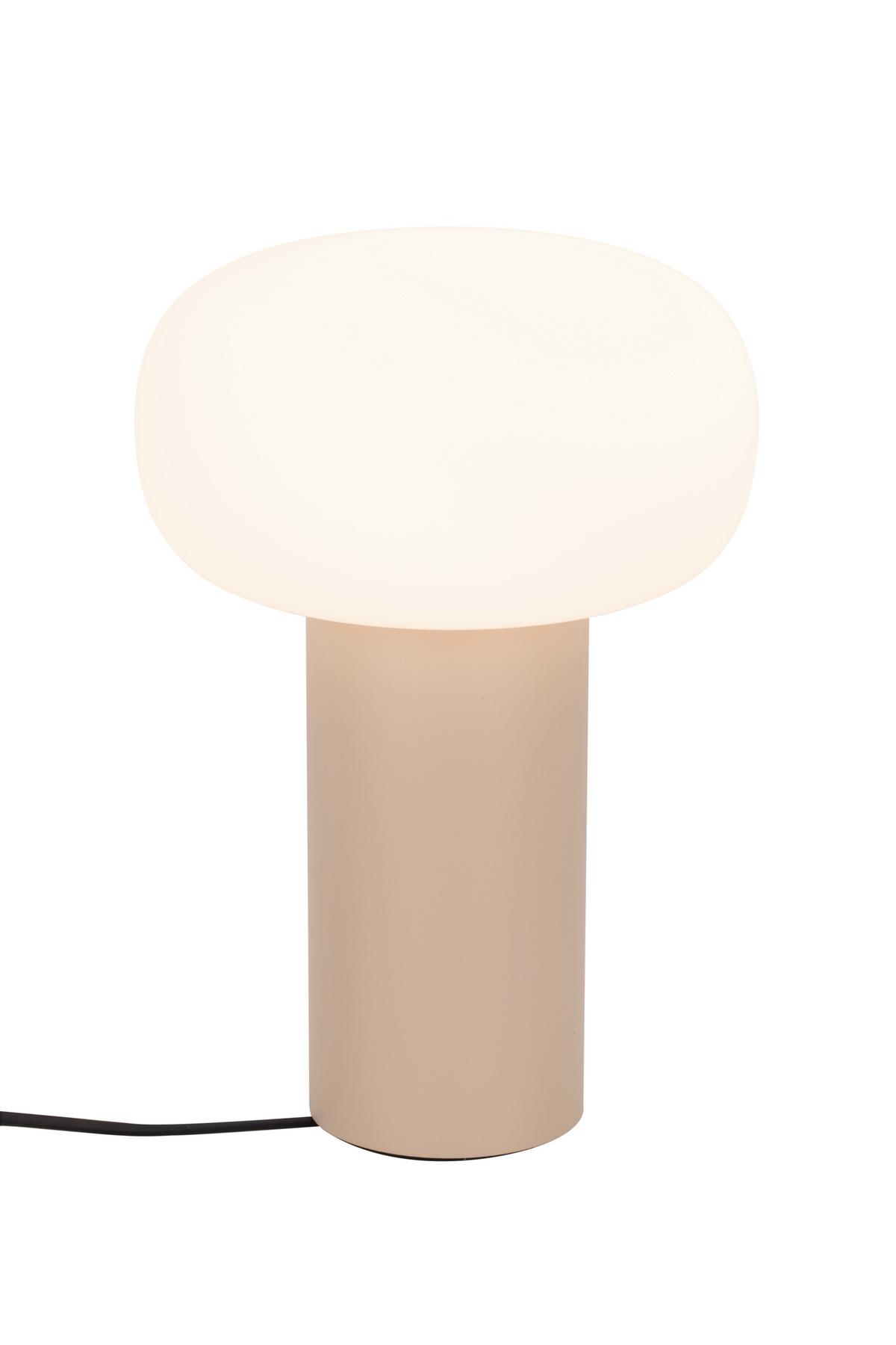 LAMPA STOŁOWA Z AKUMULATOREM FUNGO - biały/kolor piaskowy, Design, metal/szkło (13/19cm) - Dieter Knoll