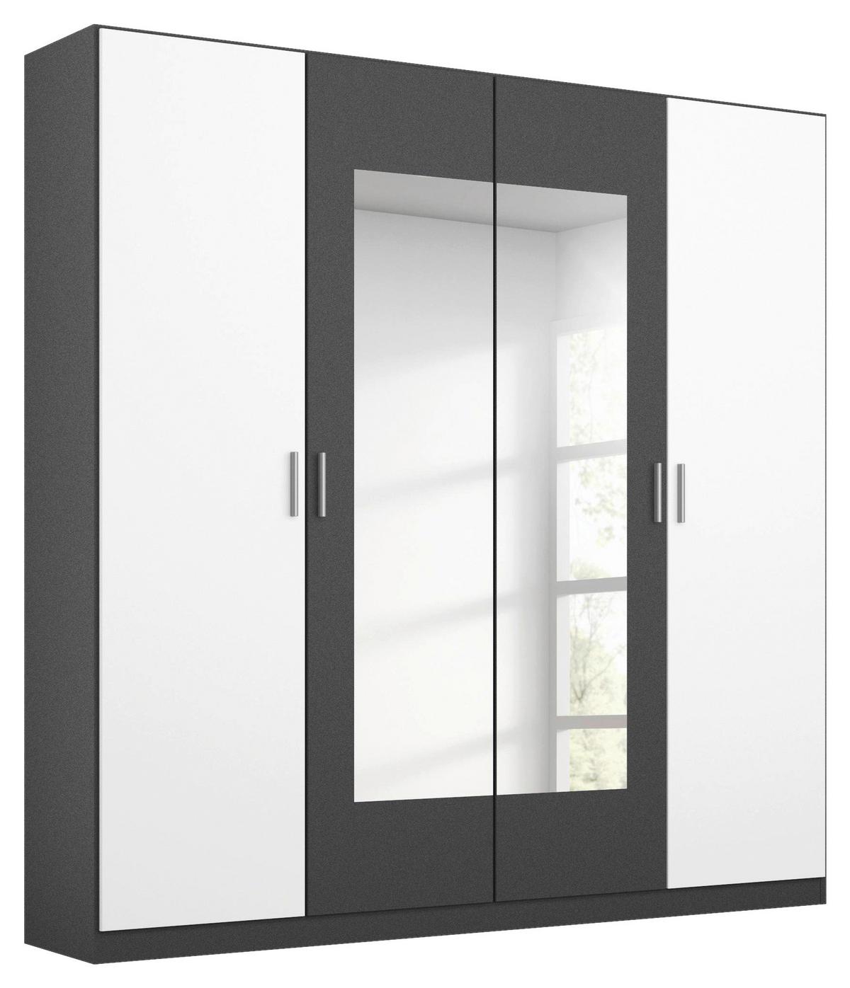 DULAP USI ROTATIVE BORNEO - alb/gri, Basics, material pe bază de lemn (181/210/54cm) - Modern Living