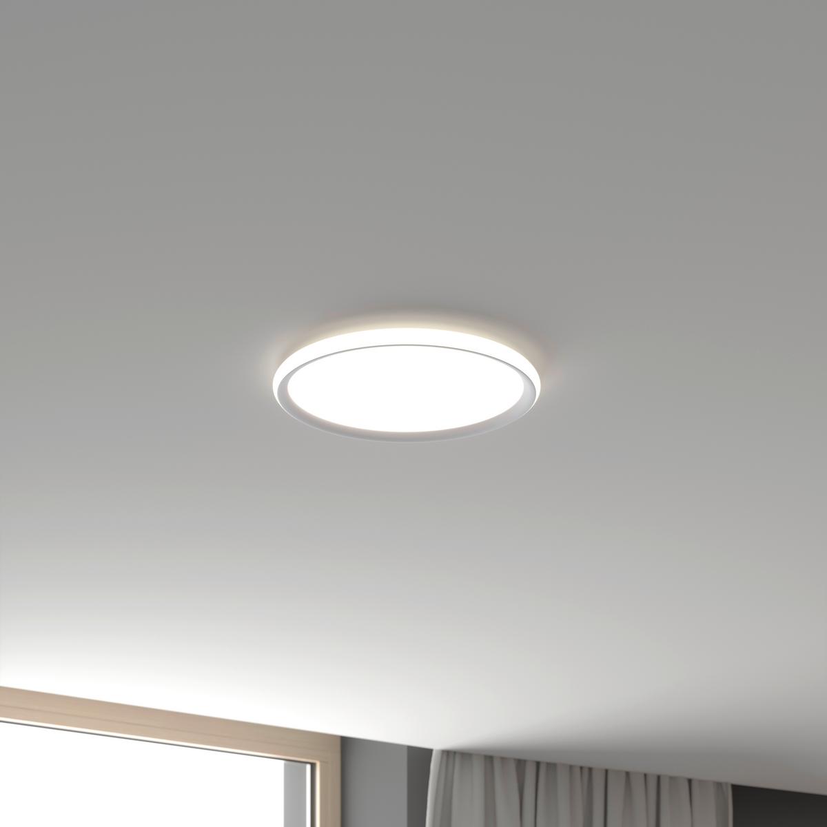 LAMPA SUFITOWA LED RUGBY *SBN* - biały, Basics, tworzywo sztuczne (40/3,5cm) - Novel
