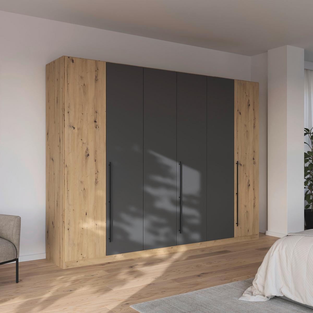 Kleiderschrank Safari Grau/Eiche Artisan - Eiche Artisan/Grau, KONVENTIONELL, Holzwerkstoff/Metall (271/229/54cm) - Based