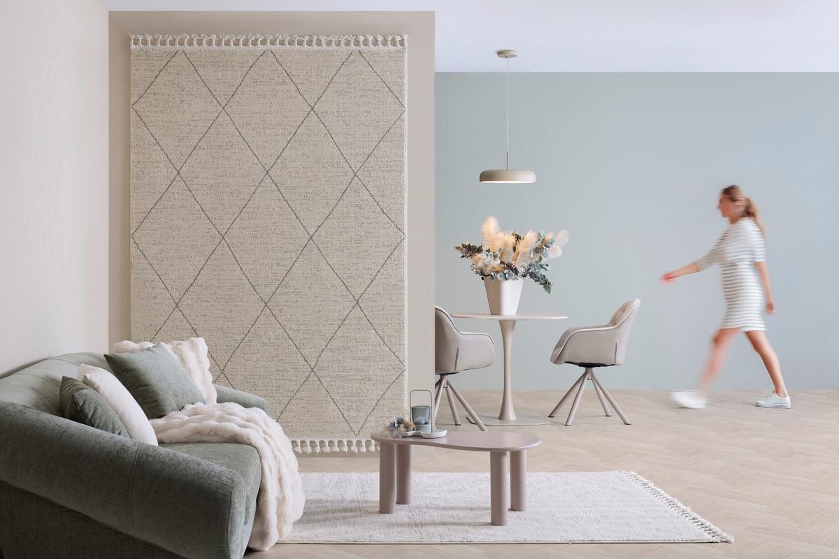 Webteppich Kel Air 3 Naturfarben ca. 160x230cm - Perlmutt/Alabasterfarben, Modern, Textil (160/230cm) - Mömax