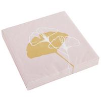Serviette Kai in Rosa ca. 33x33cm - Weiss/Goldfarben, Papier (33cm)