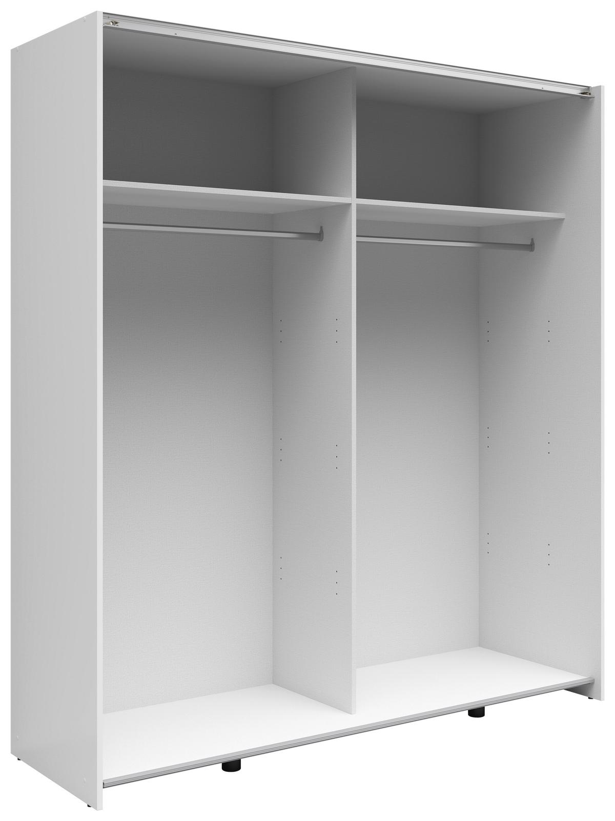 Ormar S Kliznim Vratima Ordena - bijela/srebrne boje, Moderno, drvni materijal/metal (170/190/59cm) - Modern Living