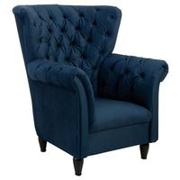 Fotelja Cupido - tamno plava/crna, Design, tekstil/drvo (96/112/86cm) - Mömax