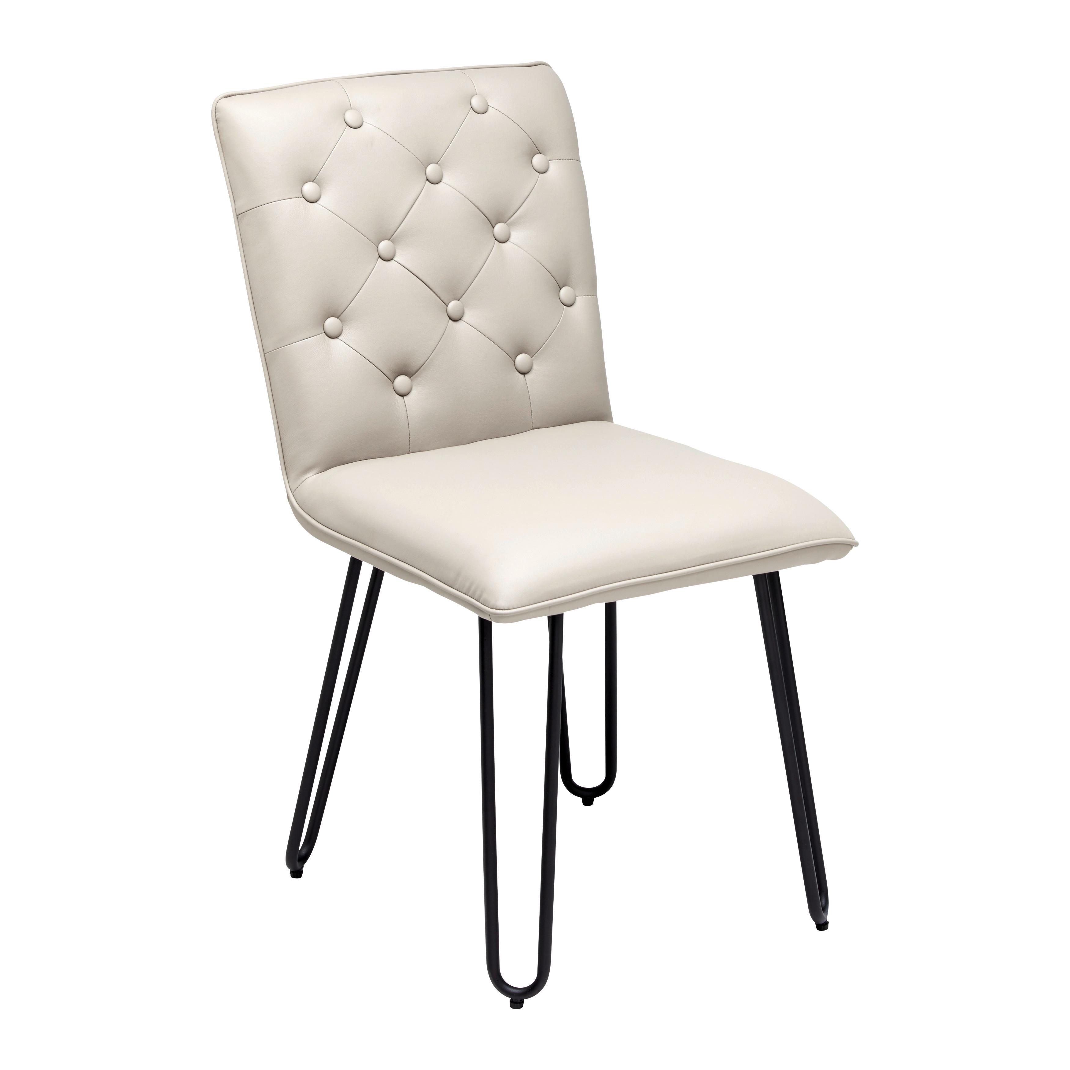 Stol Ivie, Rjavosiva, Videz Usnja - rjavosiva/črna, Moderno, kovina/tekstil (43/86/62cm) - Modern Living