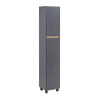 Hochschrank Massimo Dunkelgrau ca. 33x175x30 cm - Dunkelgrau/Silberfarben, MODERN, Kunststoff (33/175/30cm) - Bessagi Home