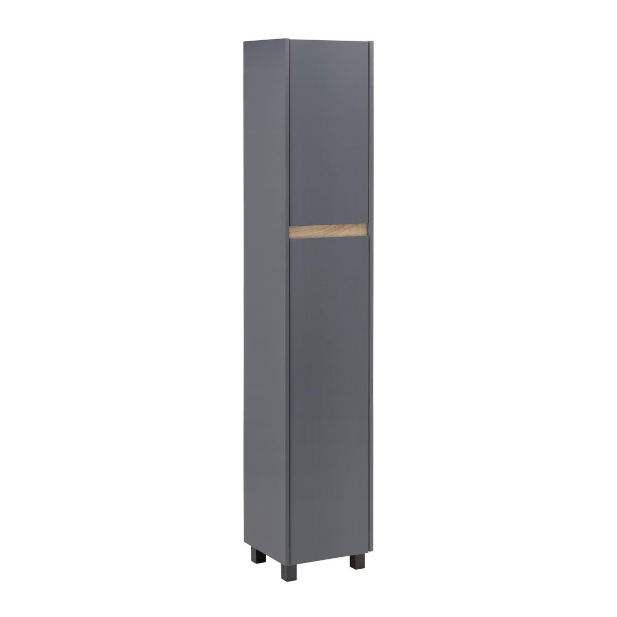 Magasszekrény Massimo - sötétszürke/szürke, Modern (33/175/30cm) - Bessagi Home