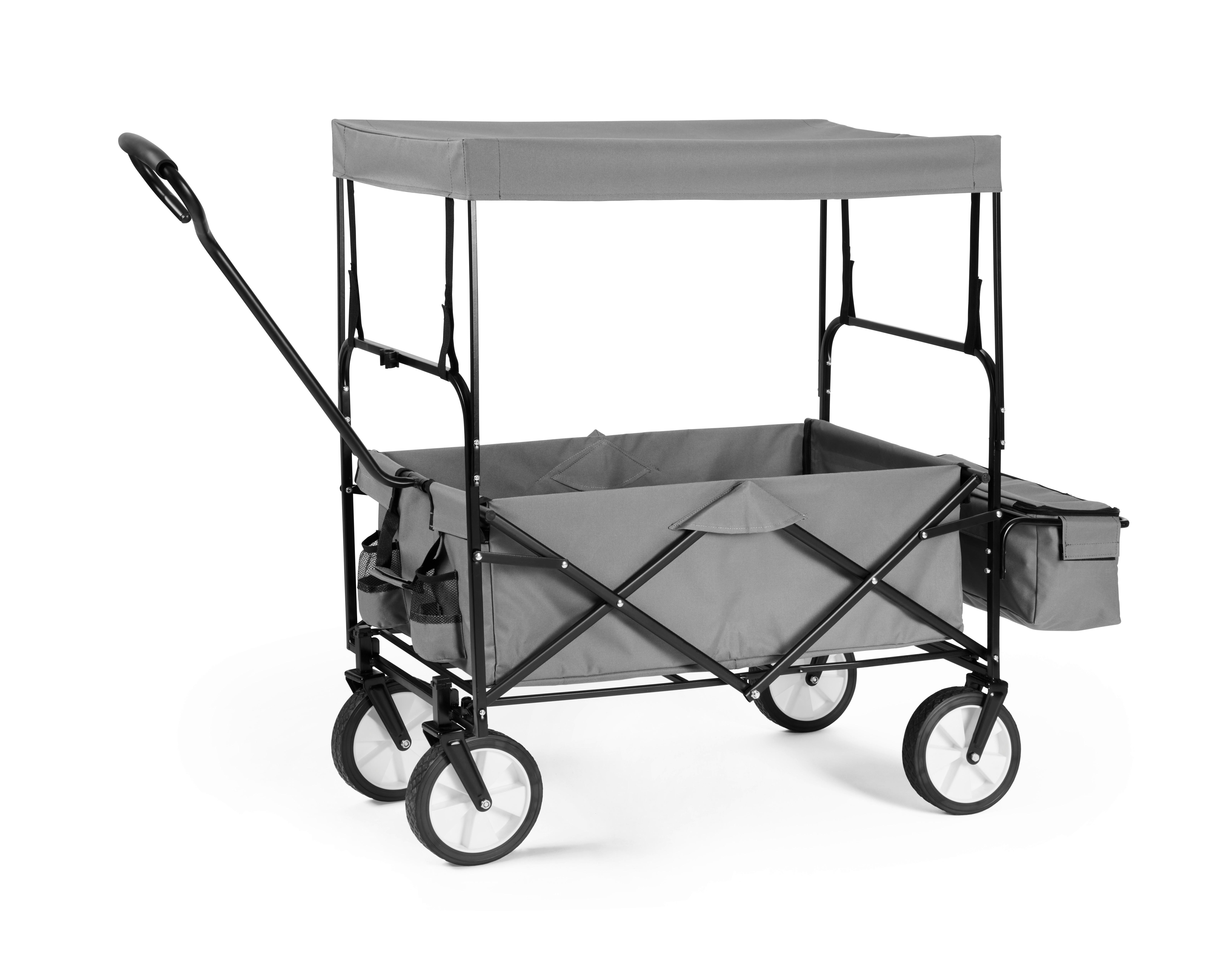 Bollerwagen Peter Schwarz/Grau 7-teilig - Schwarz/Grau, KONVENTIONELL, Kunststoff/Textil (117/55/120cm) - Mömax