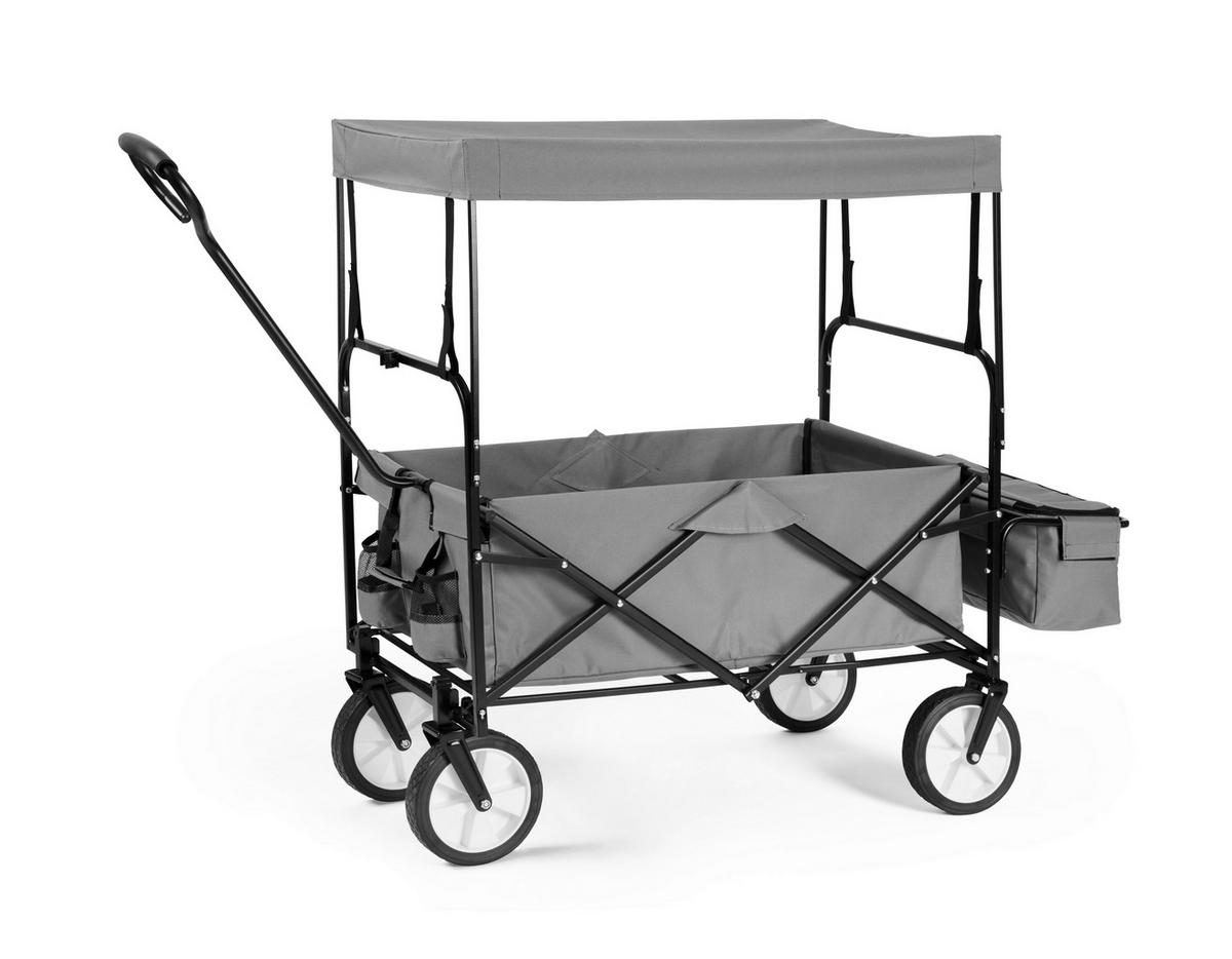 Bollerwagen Peter Schwarz/Grau 7-teilig - Schwarz/Grau, KONVENTIONELL, Kunststoff/Textil (117/55/120cm) - Mömax