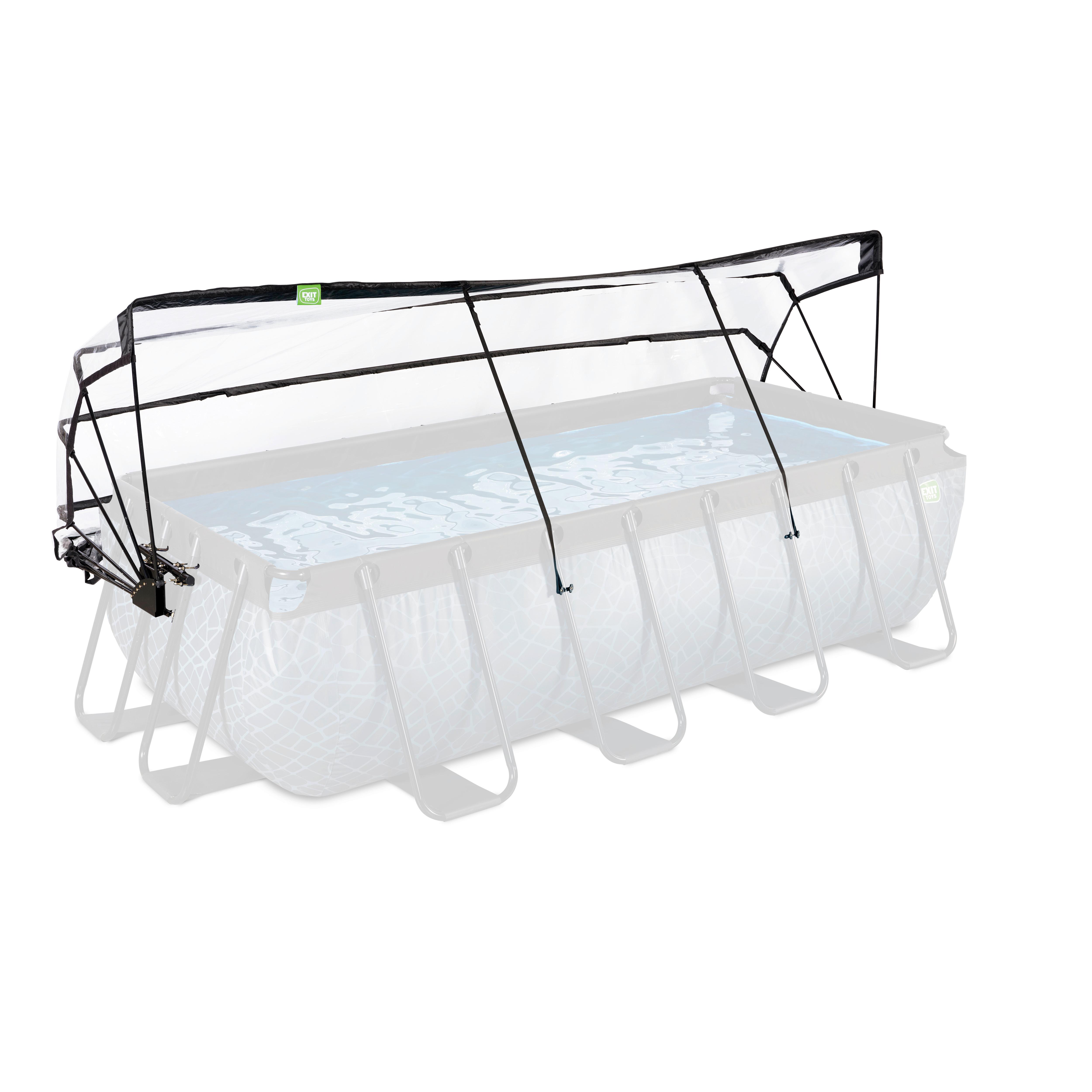 Bazenska Streha Exit Pool Abdeckung, 400x200cm - prosojno, Konvencionalno, kovina/umetna masa (200/400cm) - EXIT Toys