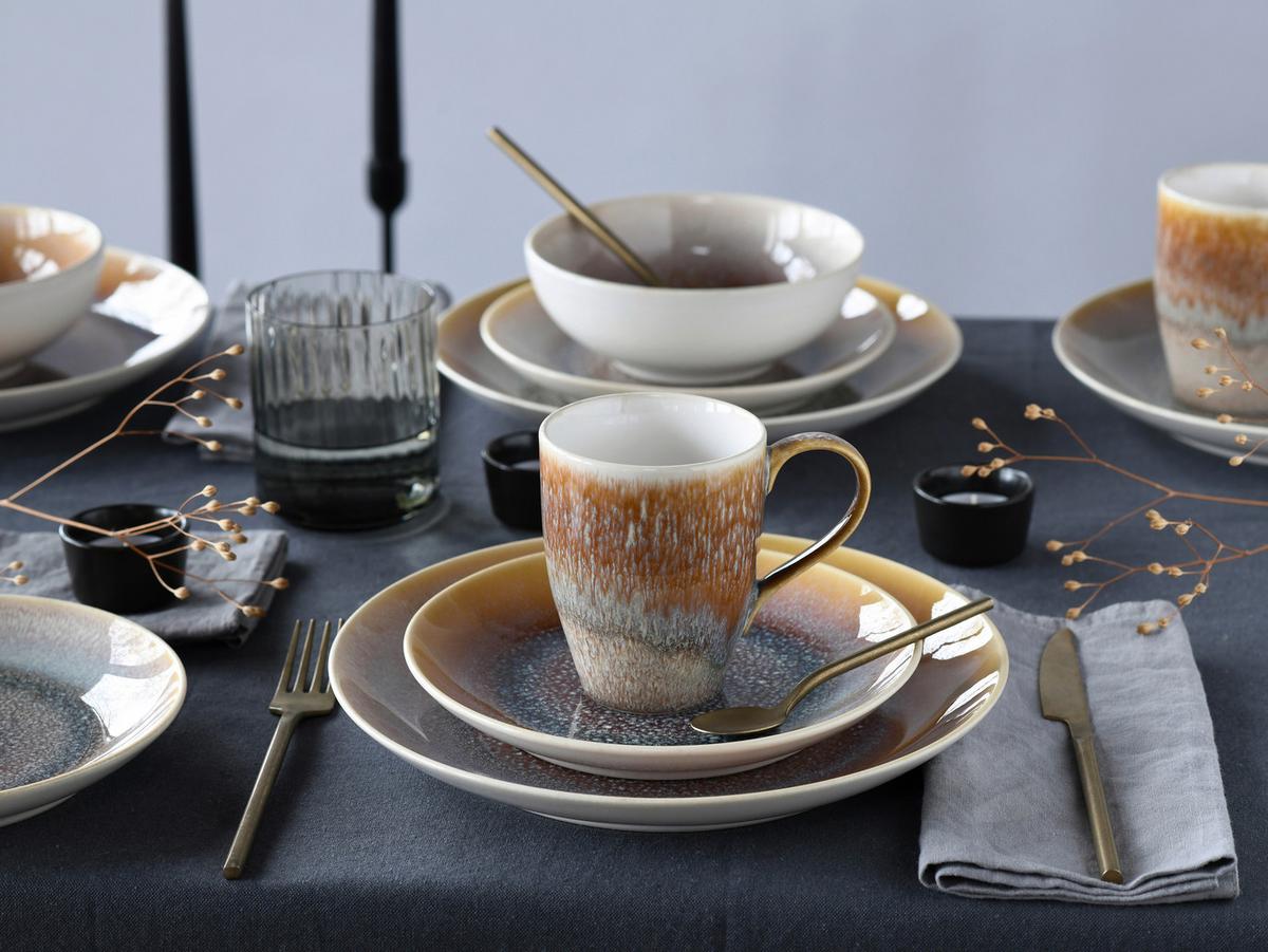 Kombinirani Servis Caldera Sand, 16-Delni - bela/peščene barve, Basics, keramika - Creatable