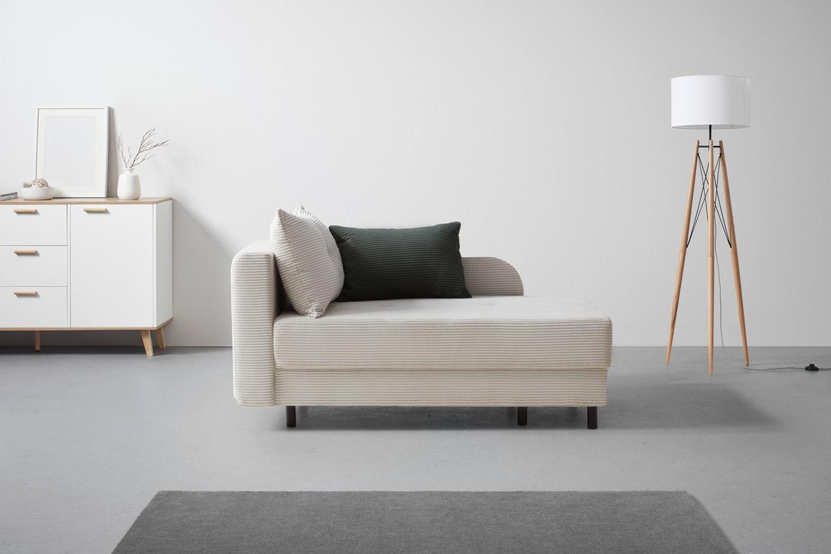 Liege Nova in Perlmutt - Perlmutt/Schwarz, MODERN, Holz/Textil (85/62/145cm) - Mömax