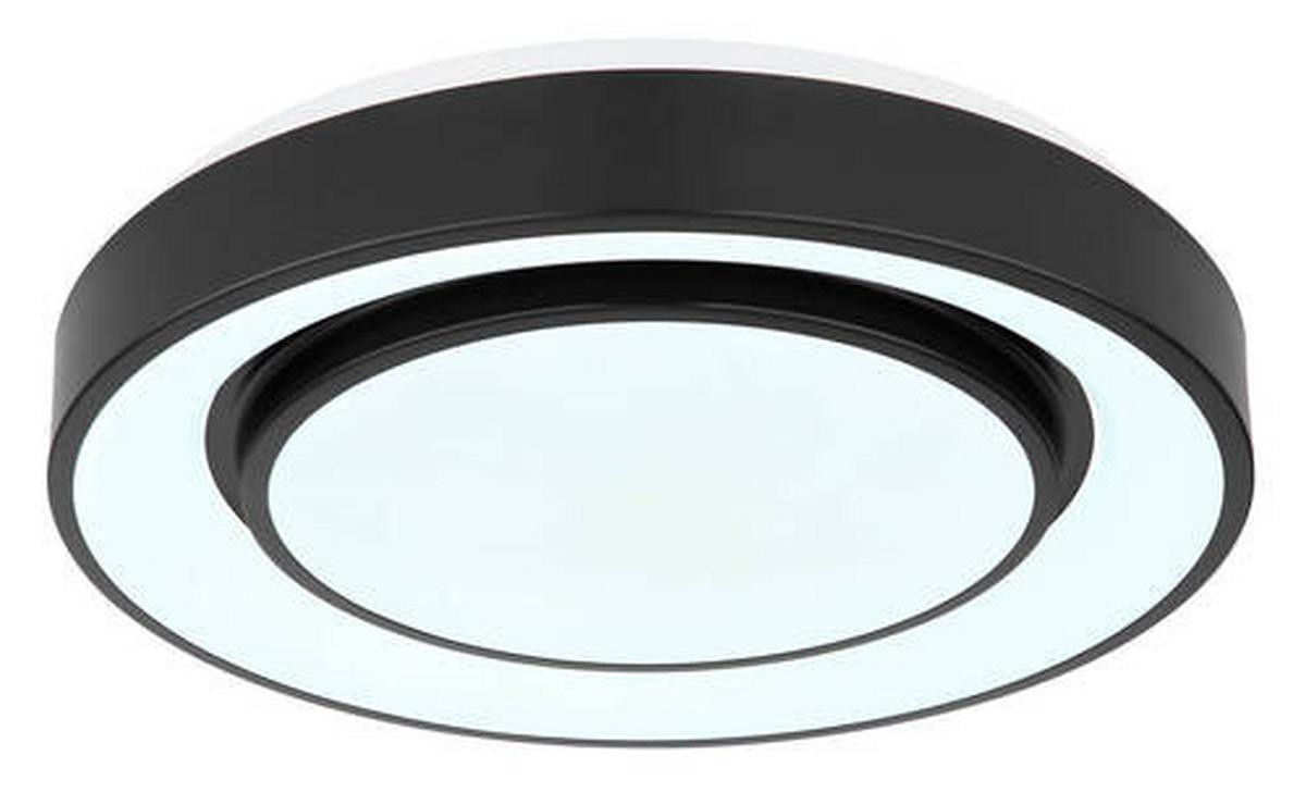 Stropna Led-svetilka Sully, S Sijalko - črna/opal, Design, kovina/umetna masa (38/7.5cm) - Globo