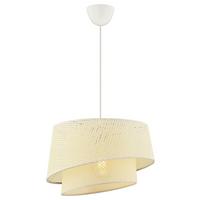 LAMPA WISZĄCA BARETTE HAZERAN - WHITE - biały, Design, metal/tkanina (32/65cm) - P & B