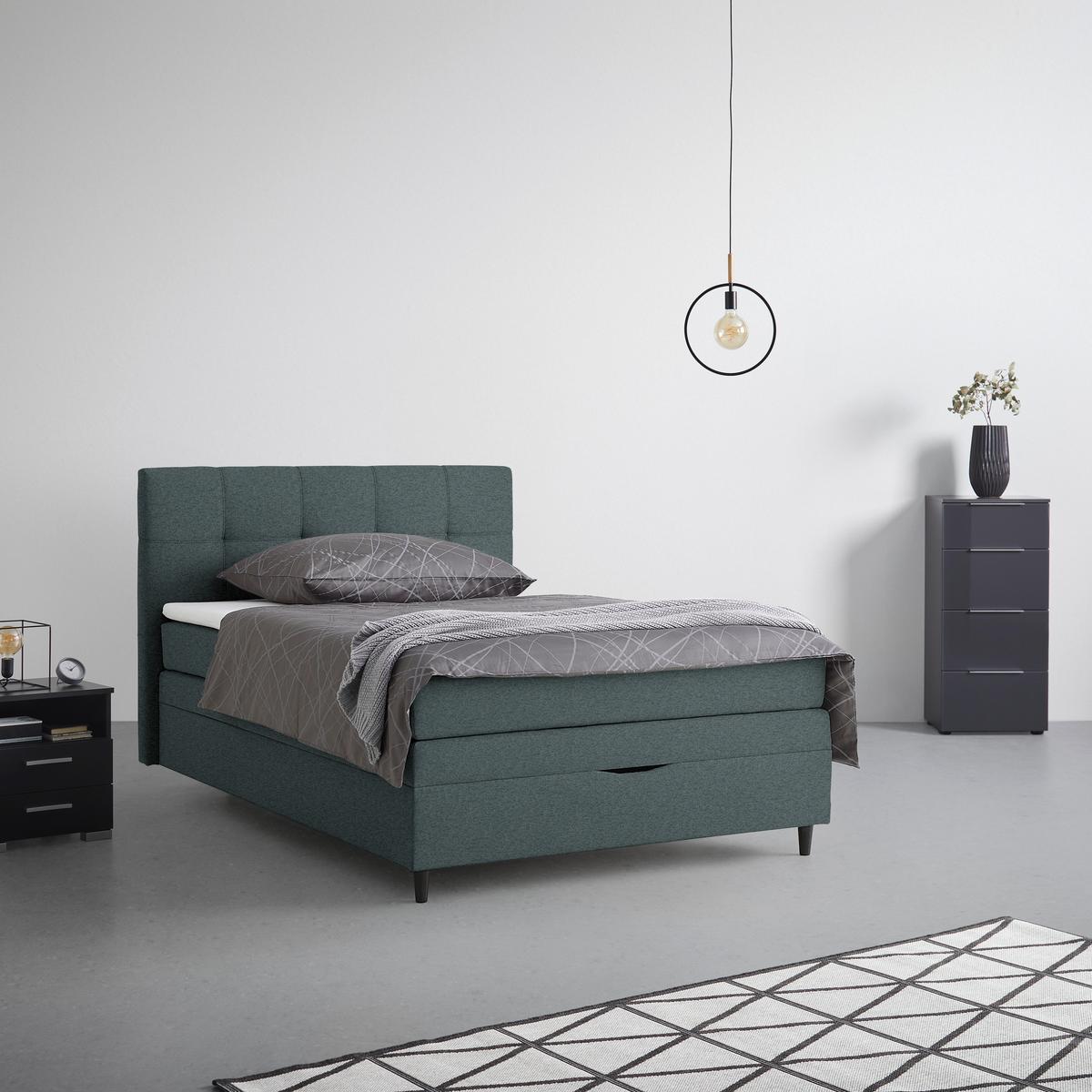 PAT BOXSPRING MIAMI - antracit, Konventionell, textil/material pe bază de lemn (120/200cm) - Modern Living