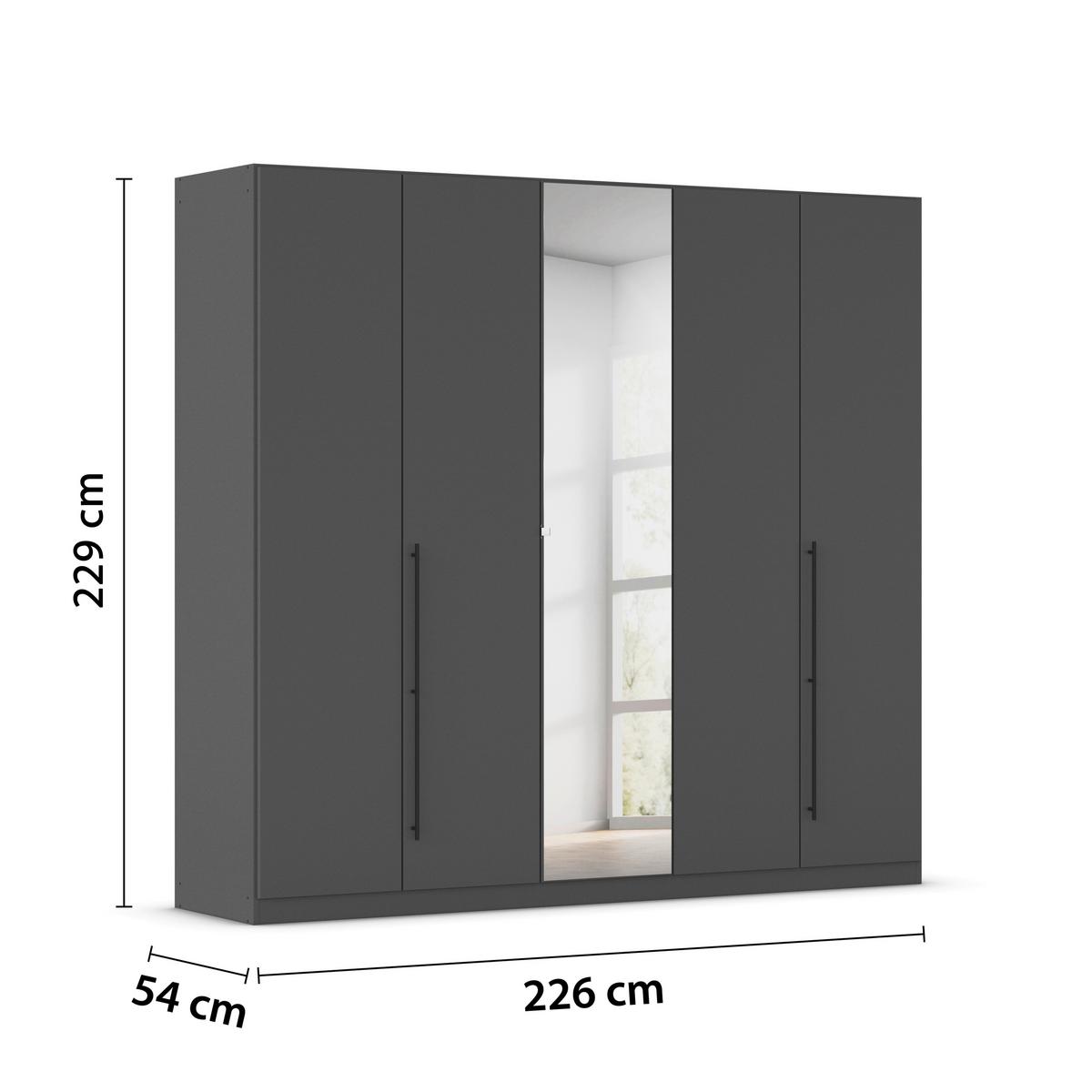 Șifonier Safari - gri, Konventionell, material pe bază de lemn (226/229/54cm)