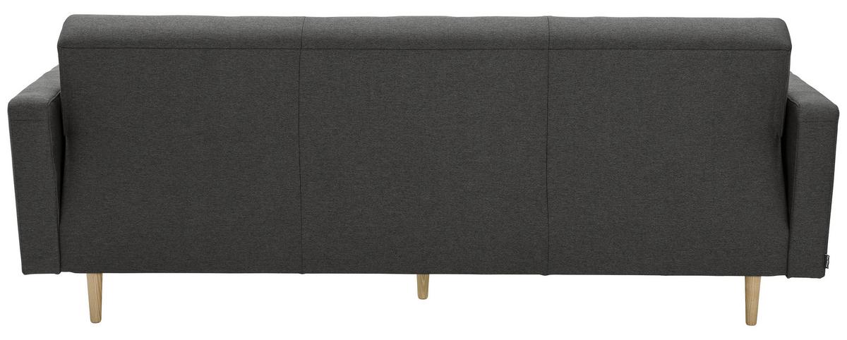3-Sitzer-Sofa Jasmin Anthrazit Flachgewebe mit Schlaffunktion - Anthrazit/Eschefarben, MODERN, Holz/Textil (224/81/83cm) - Max Winzer