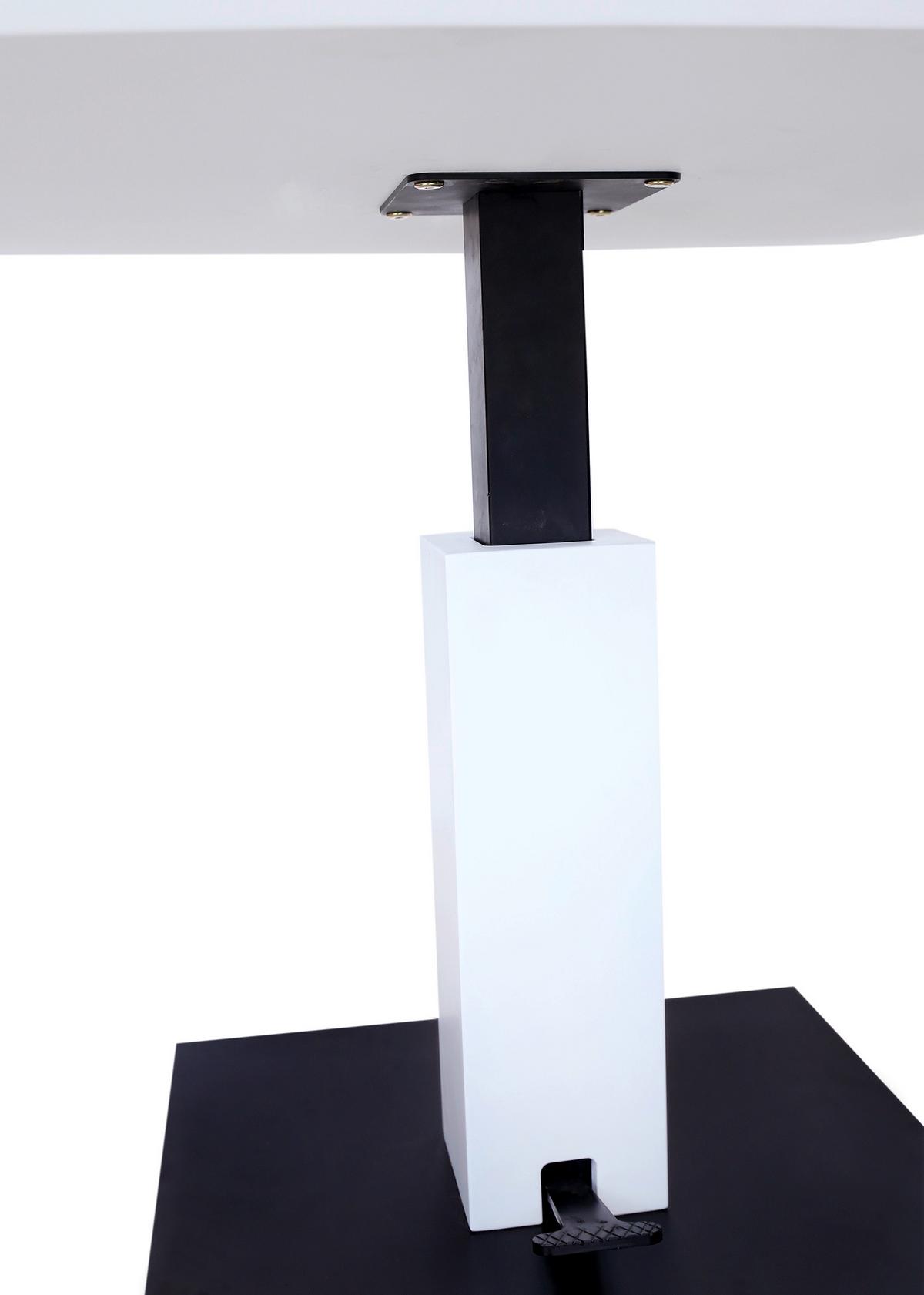 STOLIK KAWOWY METZ -EXKLUSIV- - czarny/biały, Design, materiał drewnopochodny/metal (80/80/47-66cm) - Novel