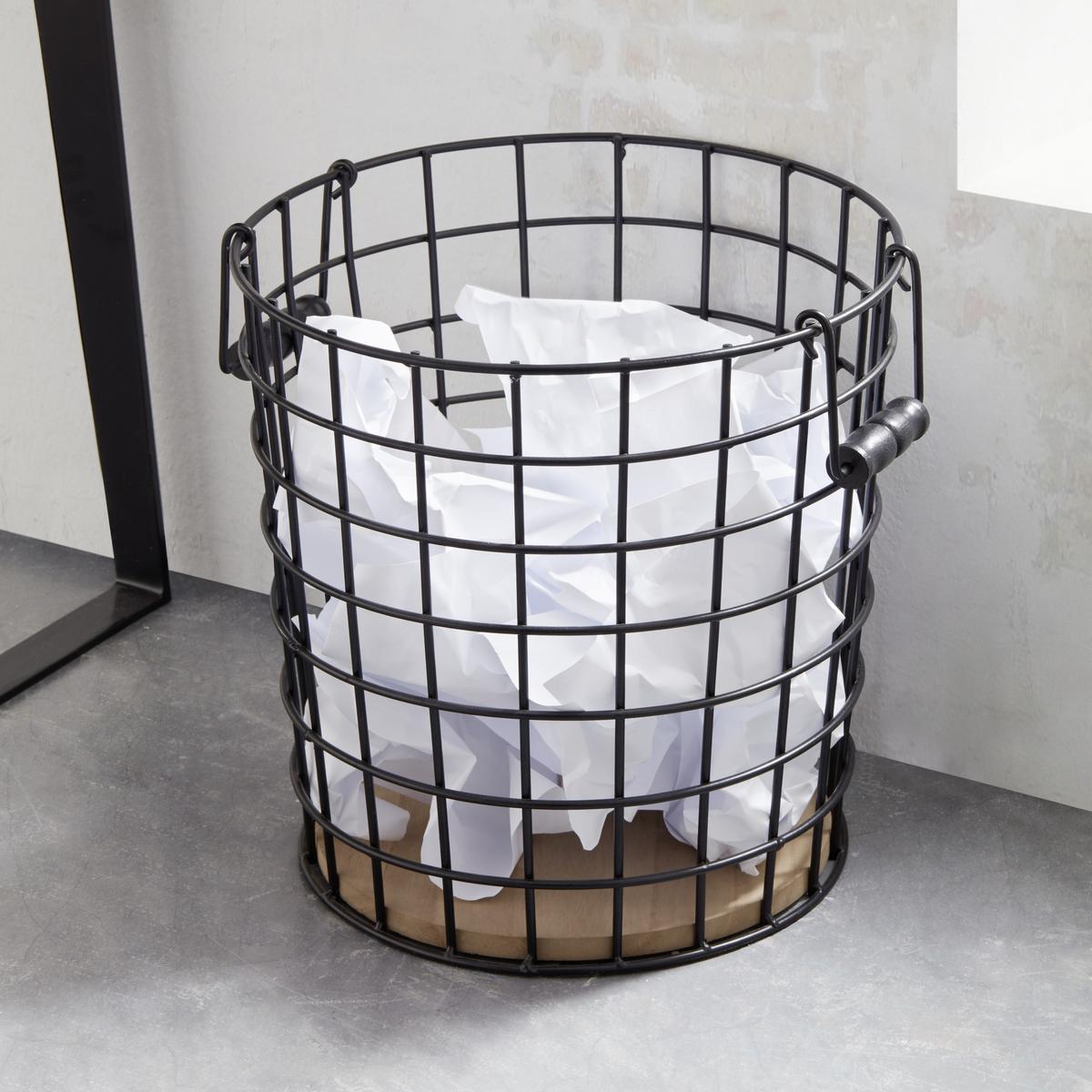 Koš Za Papir Cage - crna, Lifestyle, drvo/metal (30/30/32cm) - Modern Living