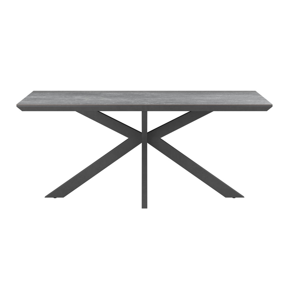 Masa STEVE 1 - negru, Modern, ceramică/metal (180/76/90cm)