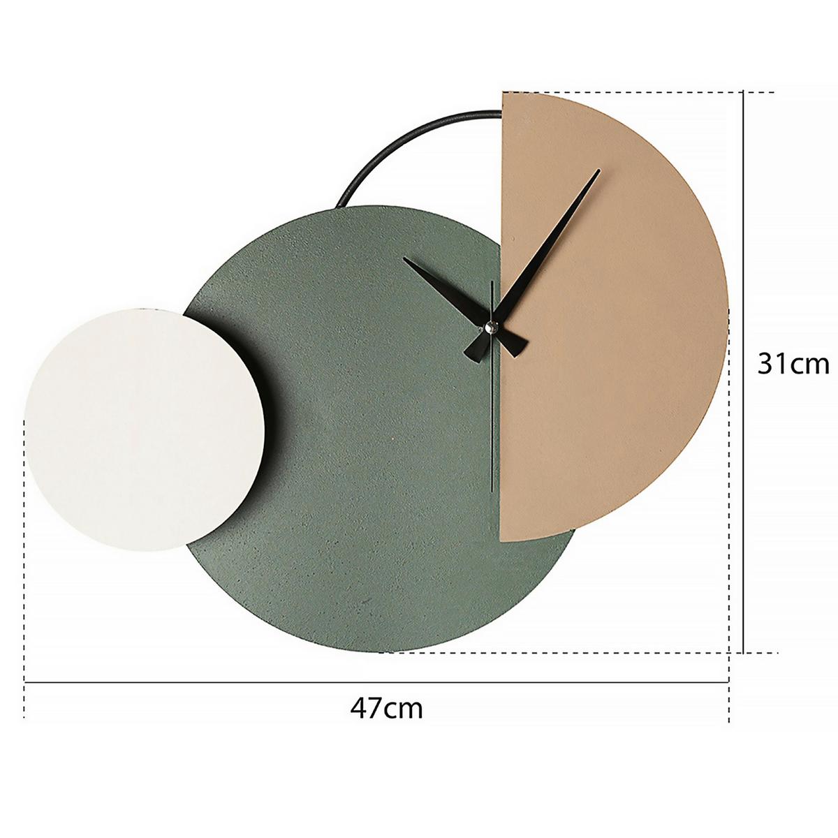 ZEGAR ŚCIENNY MATEEN - BROWN - zielony/kremowy, Lifestyle, metal (47/31/10cm)