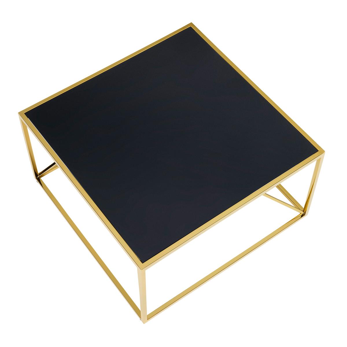 Klubska Miza Angel Ii - zlate barve/črna, Moderno, kovina/steklo (70/38/70cm) - Mömax