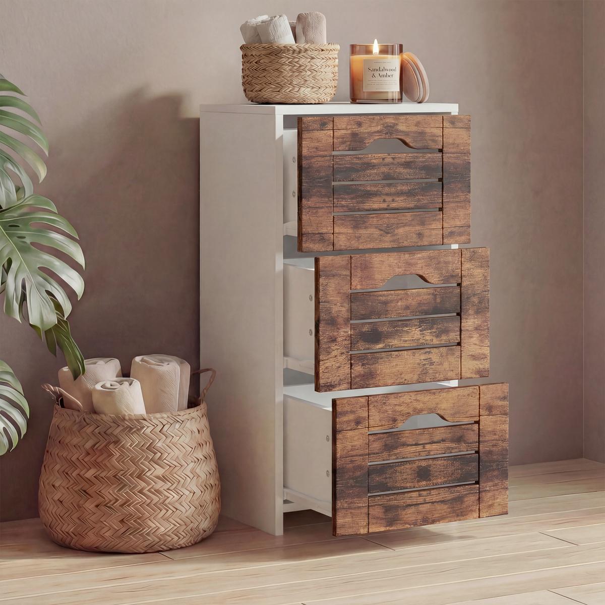 Midischrank Flonali - Weiss/Eichefarben, Trend, Holzwerkstoff (38/76/28cm) - MID.YOU