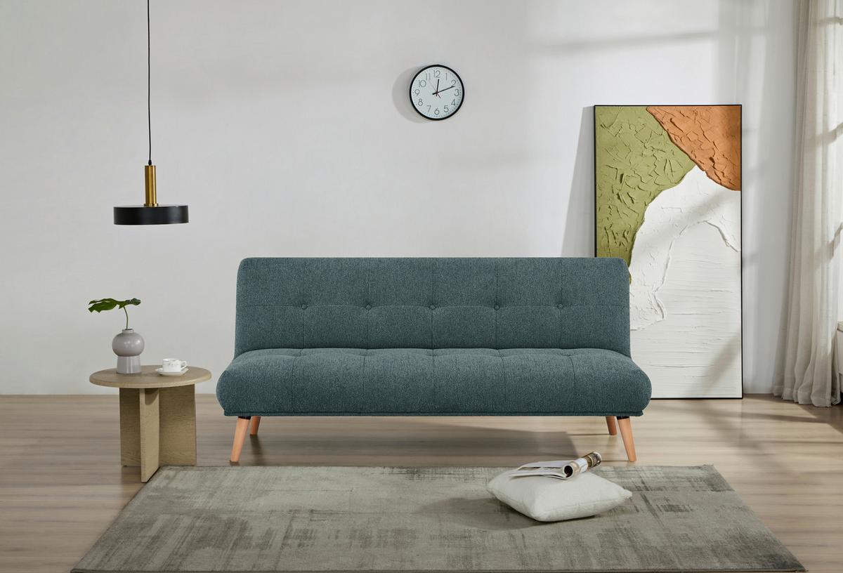 Fotelja Urbino - prirodne boje/plava, Moderno, drvo/tekstil (188/84/87cm) - Mömax