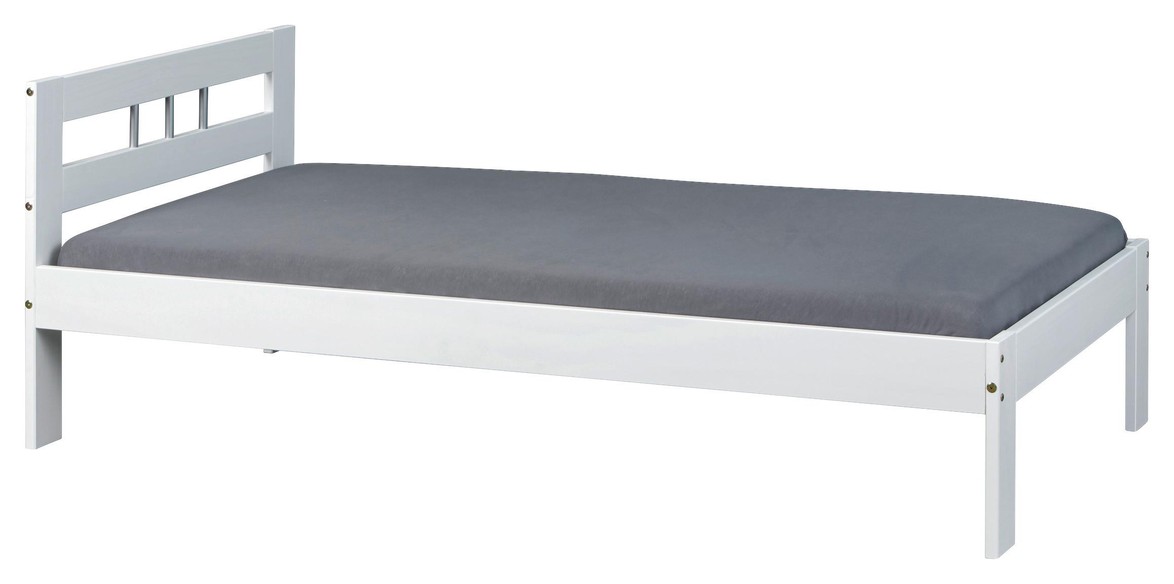Postelja Billy, Bela, Masiven Bor, 90x200 - bela, Konvencionalno, les (90/200cm) - MID.YOU
