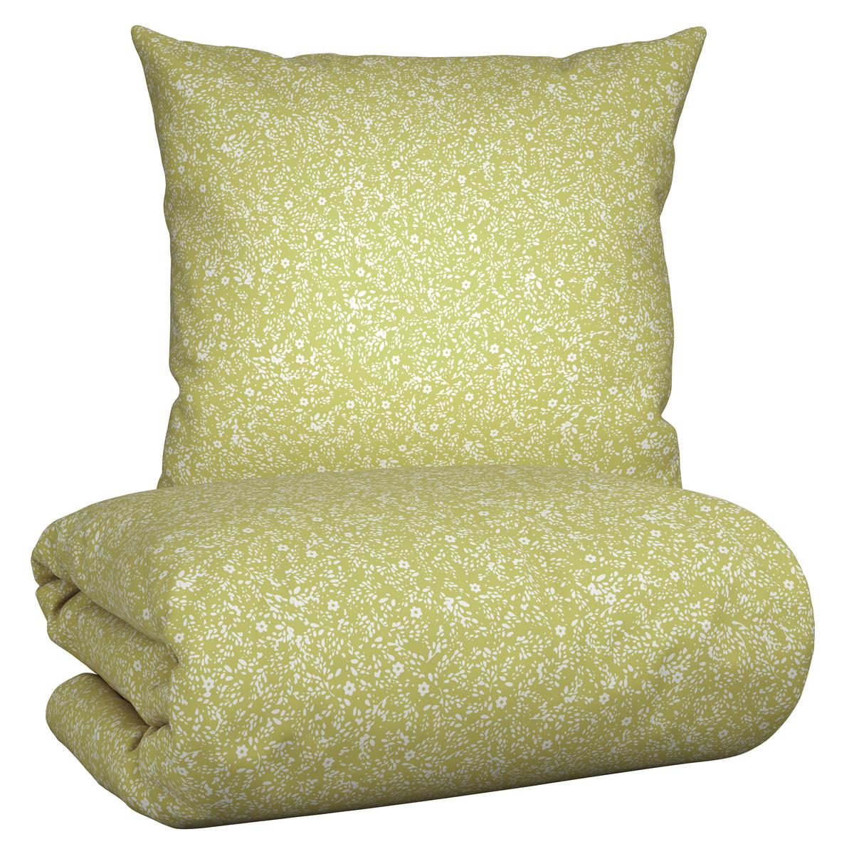 Bettwäsche Barn Flower in Grün/Weiss ca. 135x200cm - Weiß/Grün, KONVENTIONELL, Textil (135/200cm) - Modern Living