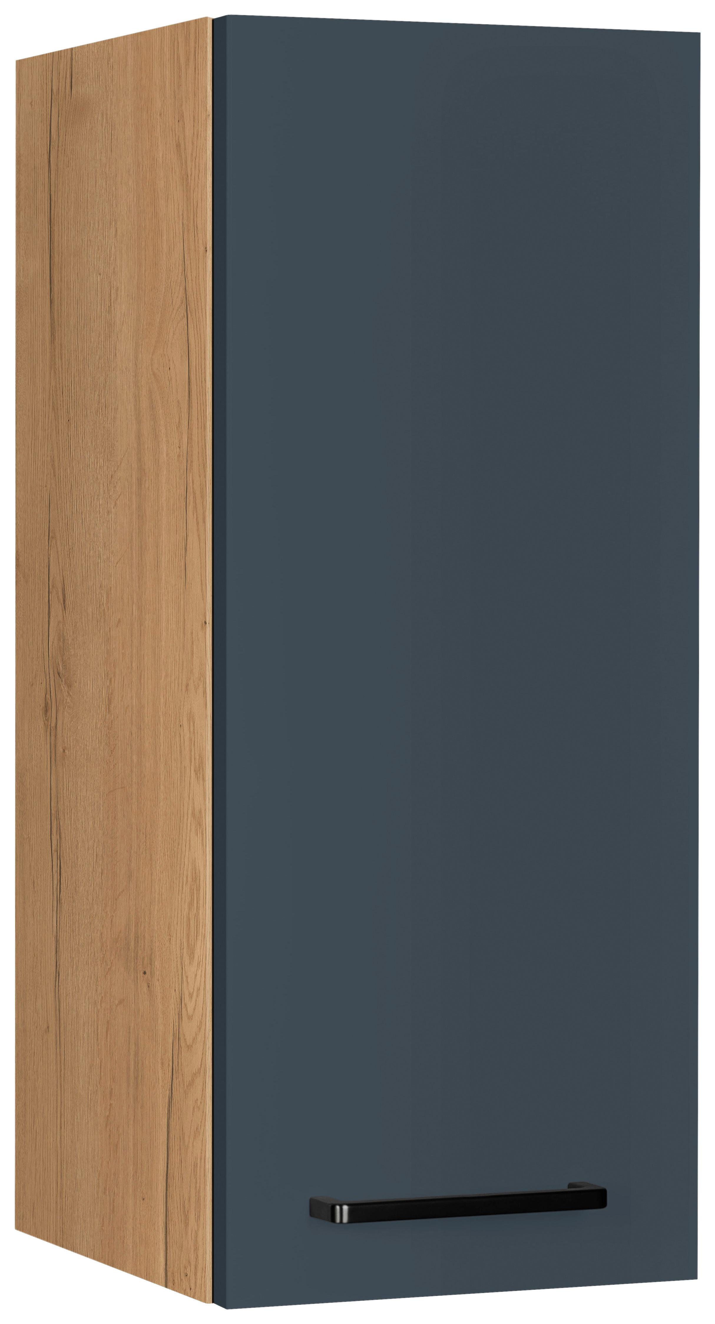 Küchenoberschrank Easytouch Blau - Blau/Eichefarben, MODERN, Holzwerkstoff/Metall (30/72/35cm) - Nobilia