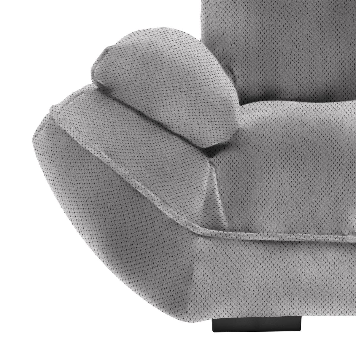 Wohnlandschaft Vivo Hellgrau - Hellgrau/Schwarz, MODERN, Kunststoff/Textil (317/63/179cm) - Premium Living