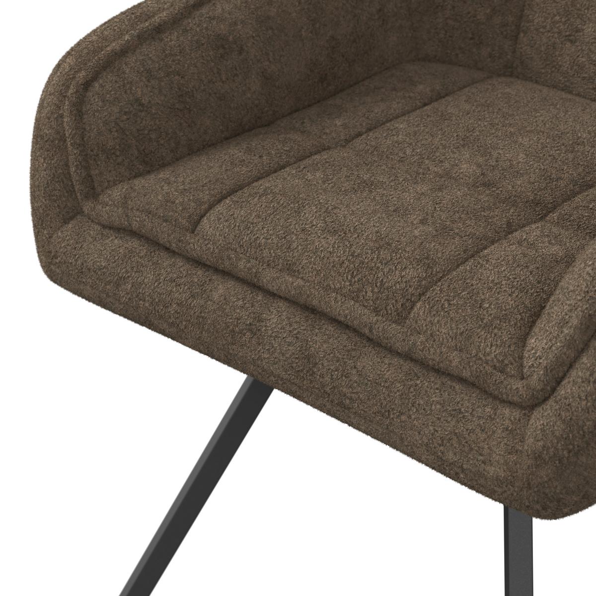 Armlehnstuhl Billy Braun Struktur Drehbar Gepolstert - Schwarz/Braun, MODERN, Holz/Textil (64/87/64cm) - Bessagi Home