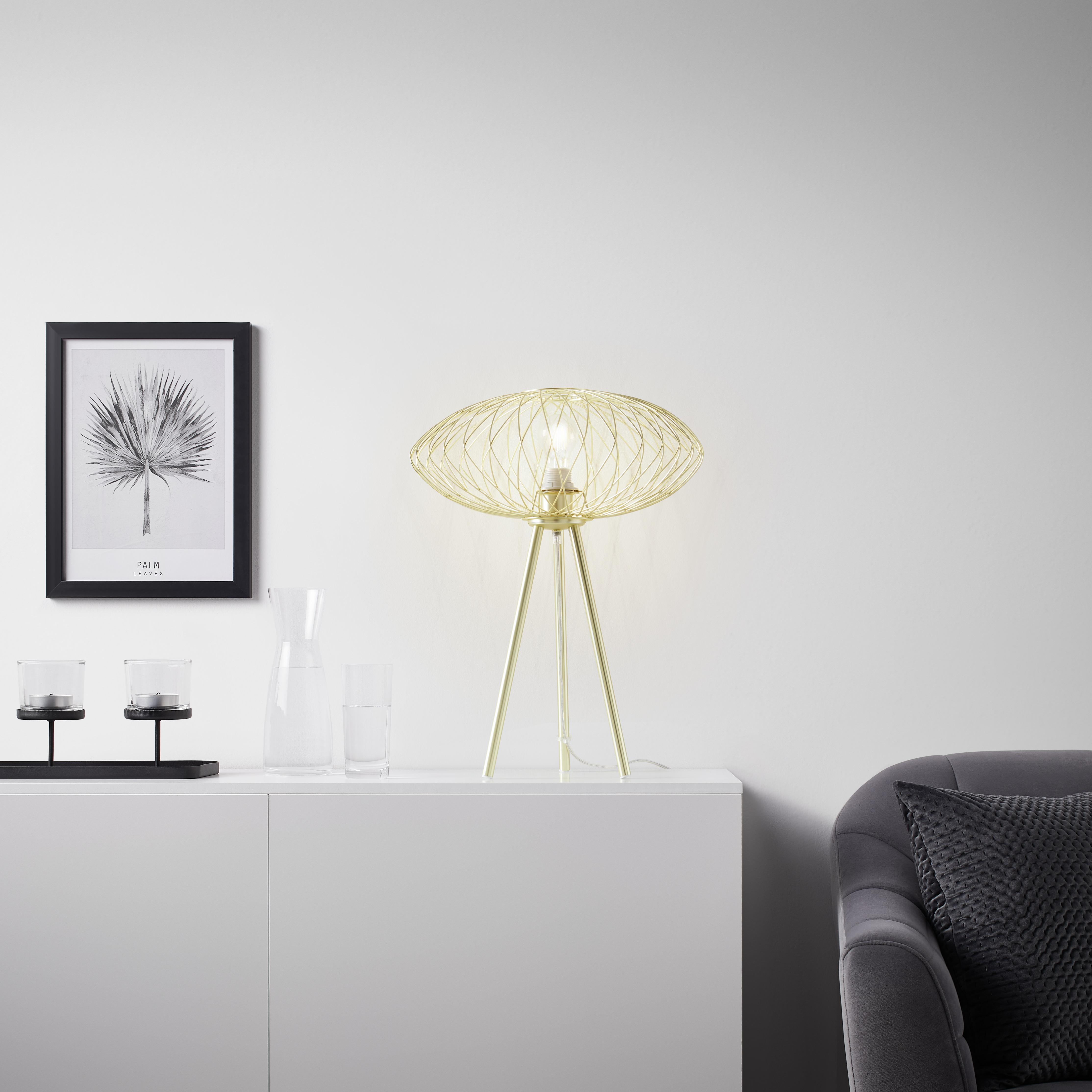 Tischleuchte Tiziana max. 40 Watt - Goldfarben, MODERN, Metall (40/53cm) - Bessagi Home