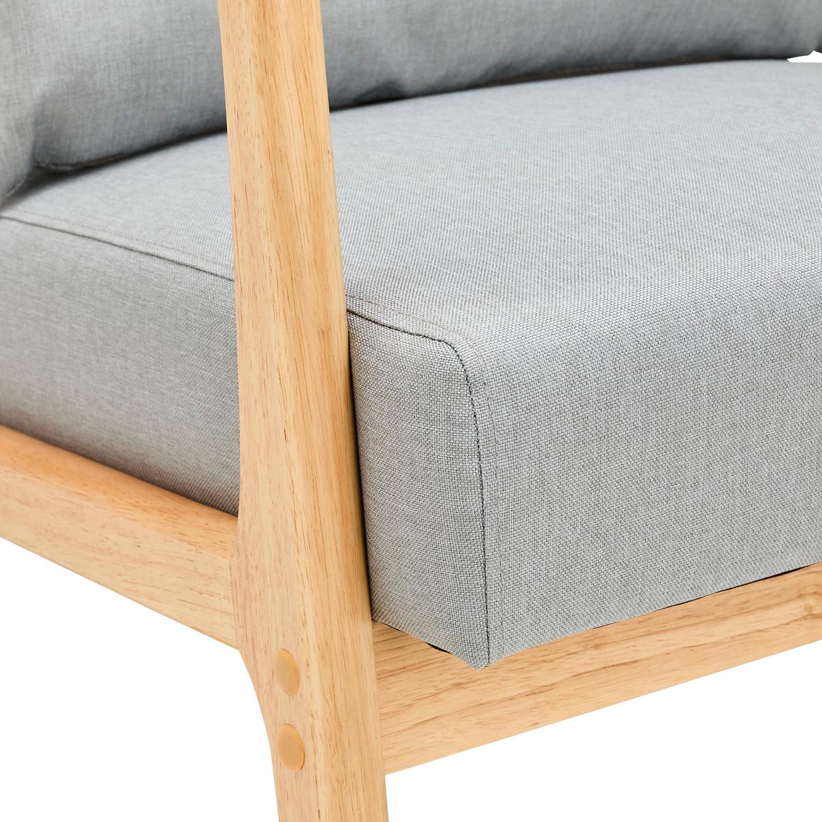 FOTEL JEAN - kolor naturalny/szary, Modern, tkanina/drewno (73/76/60cm) - Livetastic