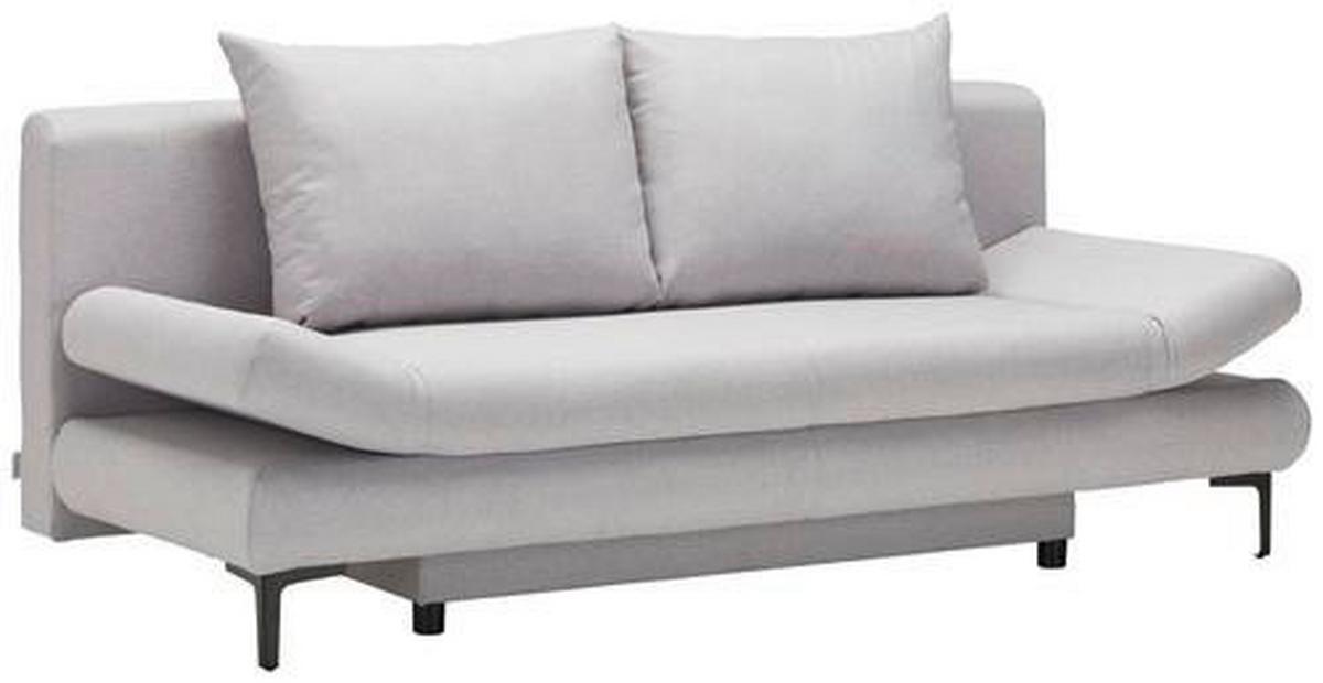 Schlafsofa in Hellgrau mit Bettfunktion - Hellgrau/Schwarz, MODERN, Textil (191/42-76/86cm) - Based