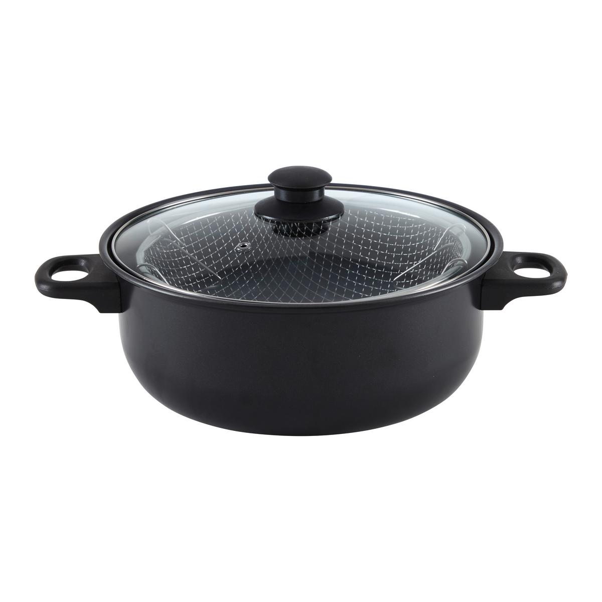 Fritiertopf Fryer In Schwarz - Klar/Schwarz, Konventionell, Glas/Kunststoff - Modern Living