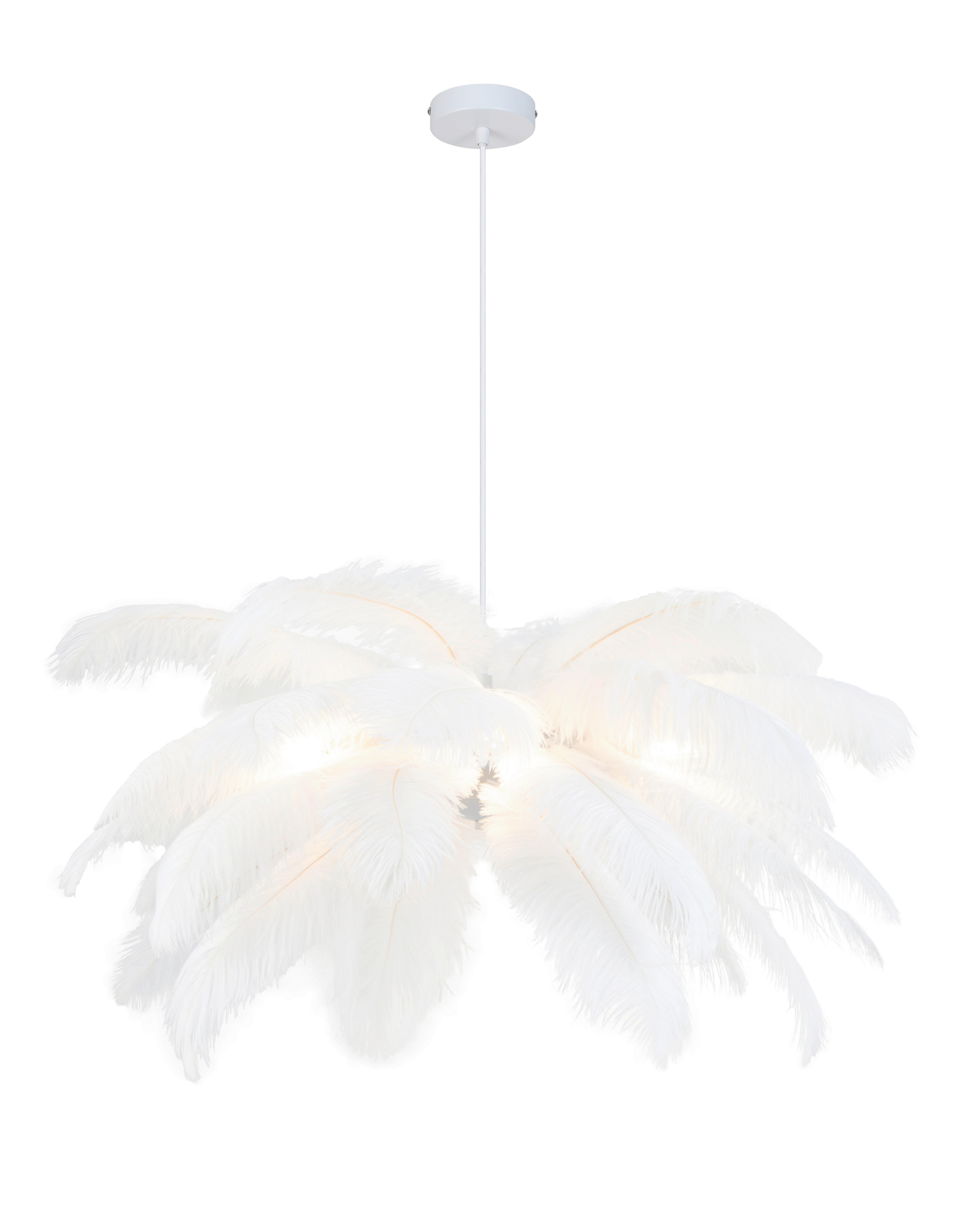 Hängeleuchte Fedi Weiß max. 3 Watt - Weiß, MODERN, Textil/Metall (55/120cm)