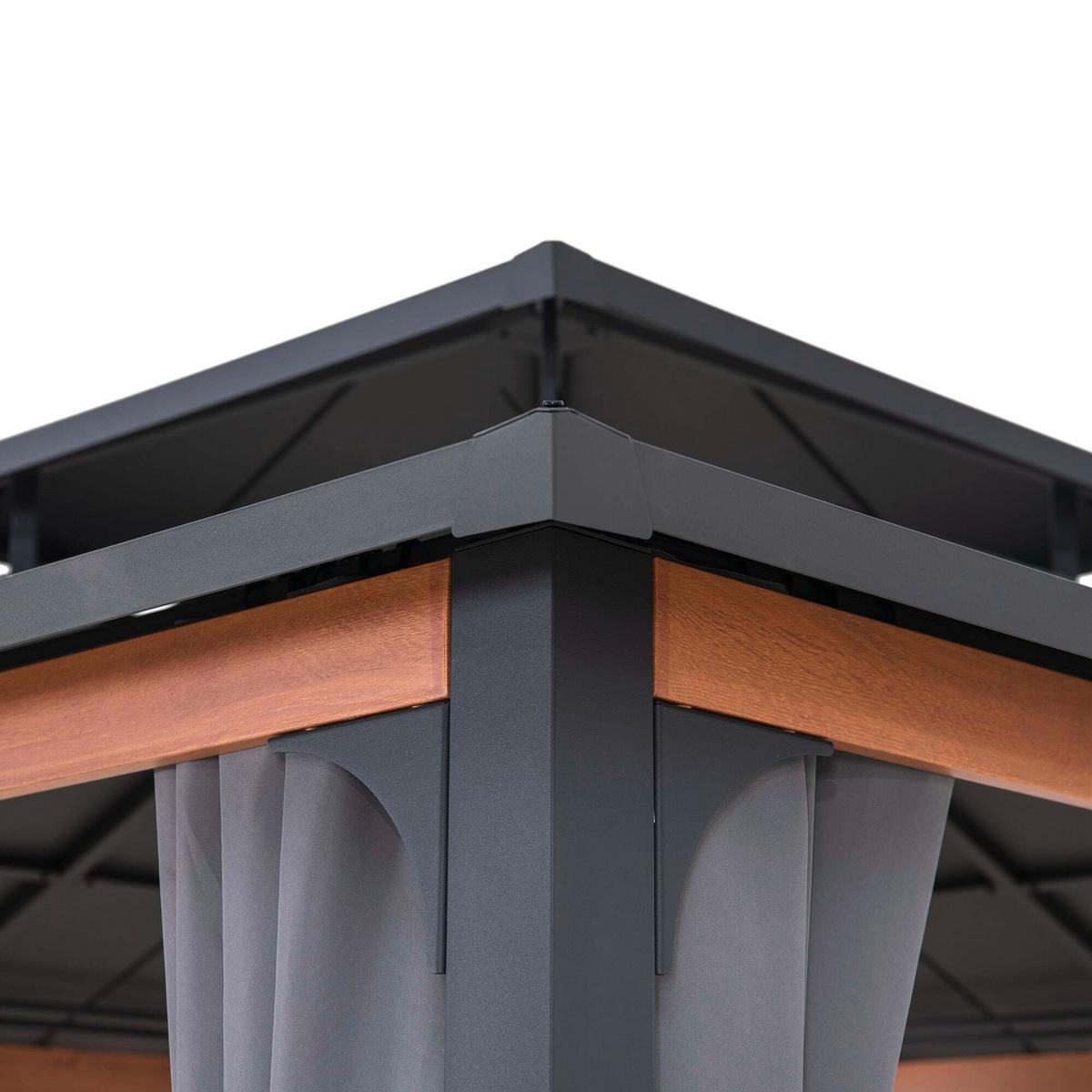 Pavillon-Seitenteil Gazebo Vorhang für 300x300cm, 4 Stk. - Grau, Basics, Kunststoff (265null) - Modante